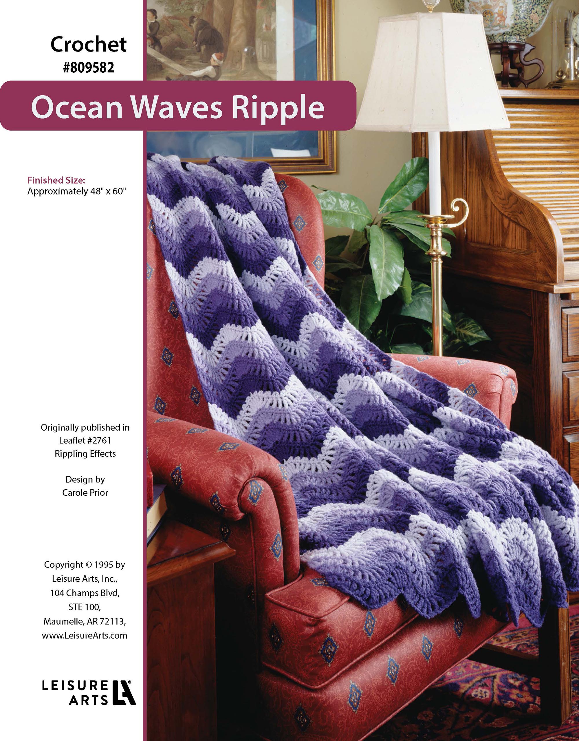 Leisure Arts Rippling Effects Ocean Waves Ripple Afghan Crochet ePattern