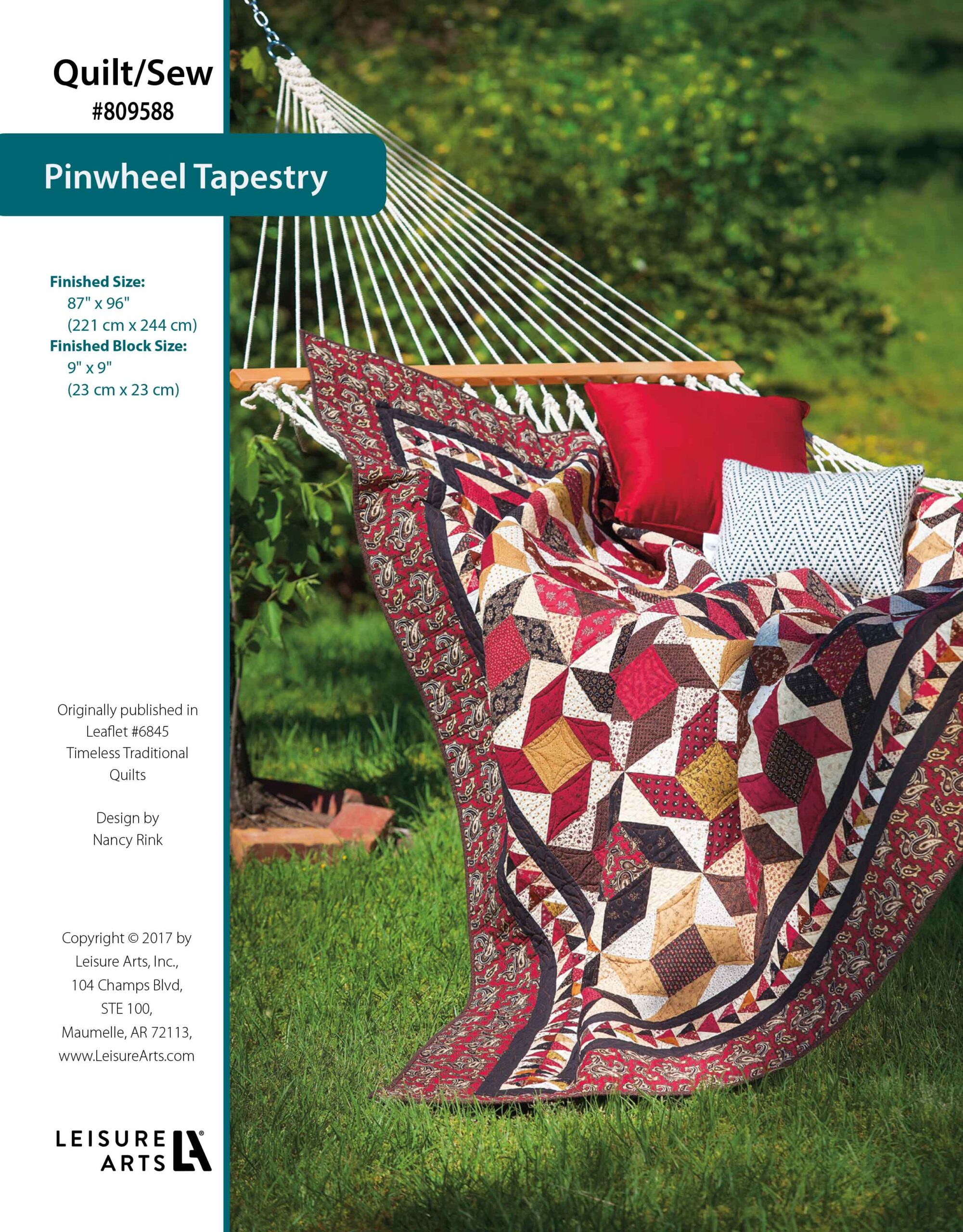 Leisure Arts Timeless Traditional Quilts Pinwheel Tapestry ePattern
