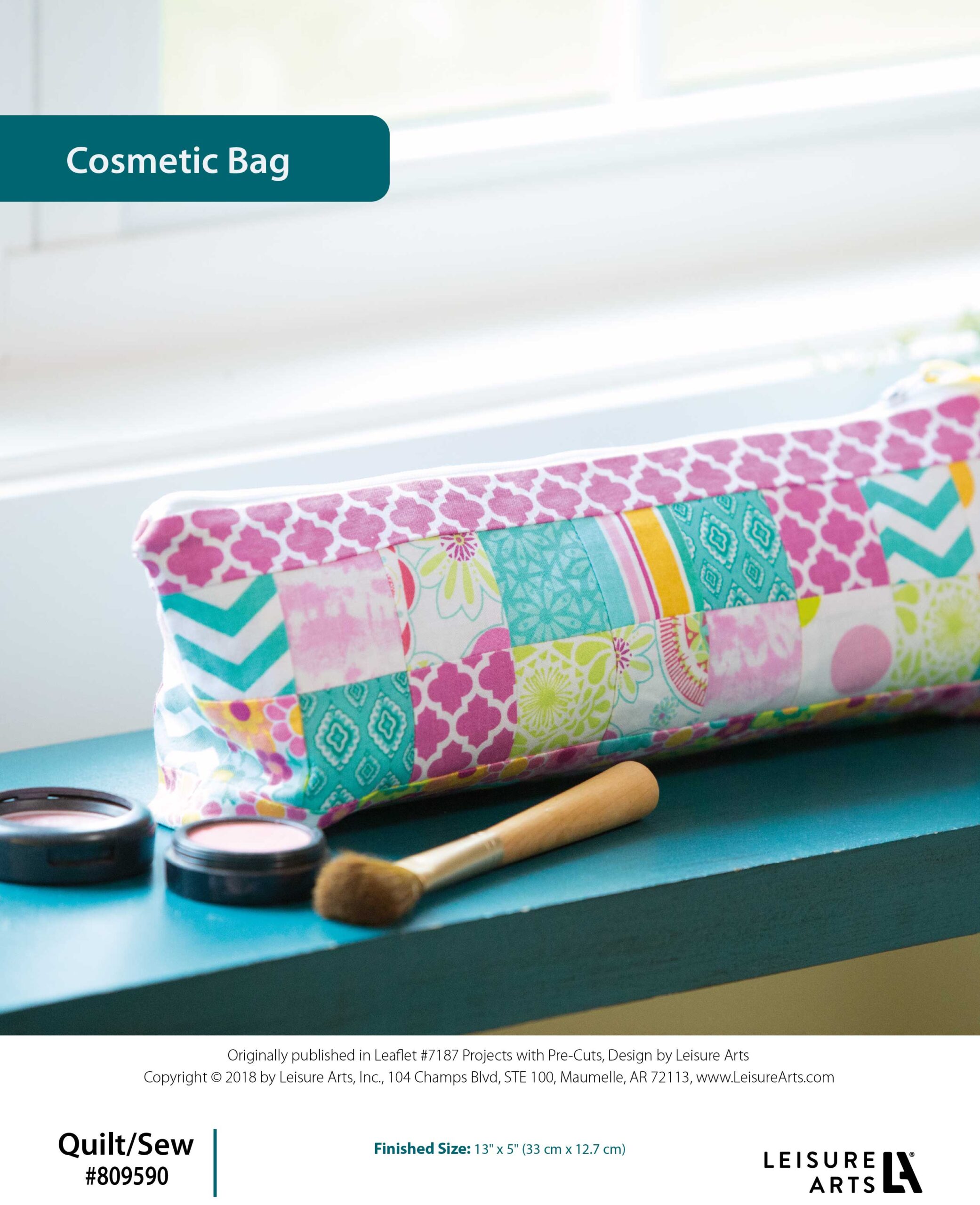 Leisure Arts Projects With PreCuts Quilt And Sew Cosmetics Bag ePattern