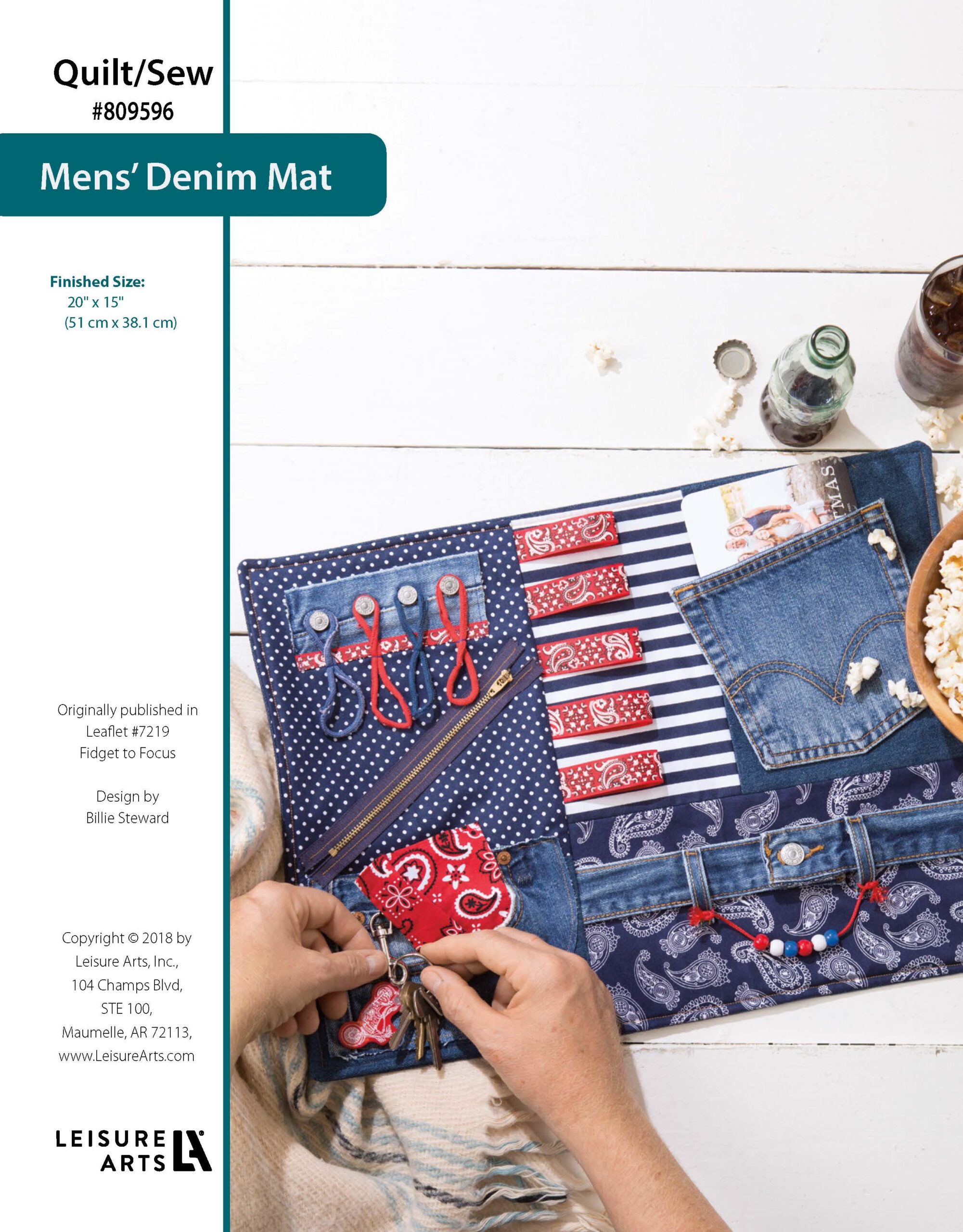 Leisure Arts Fidget to Focus Mens Denim Mat Quilt ePattern