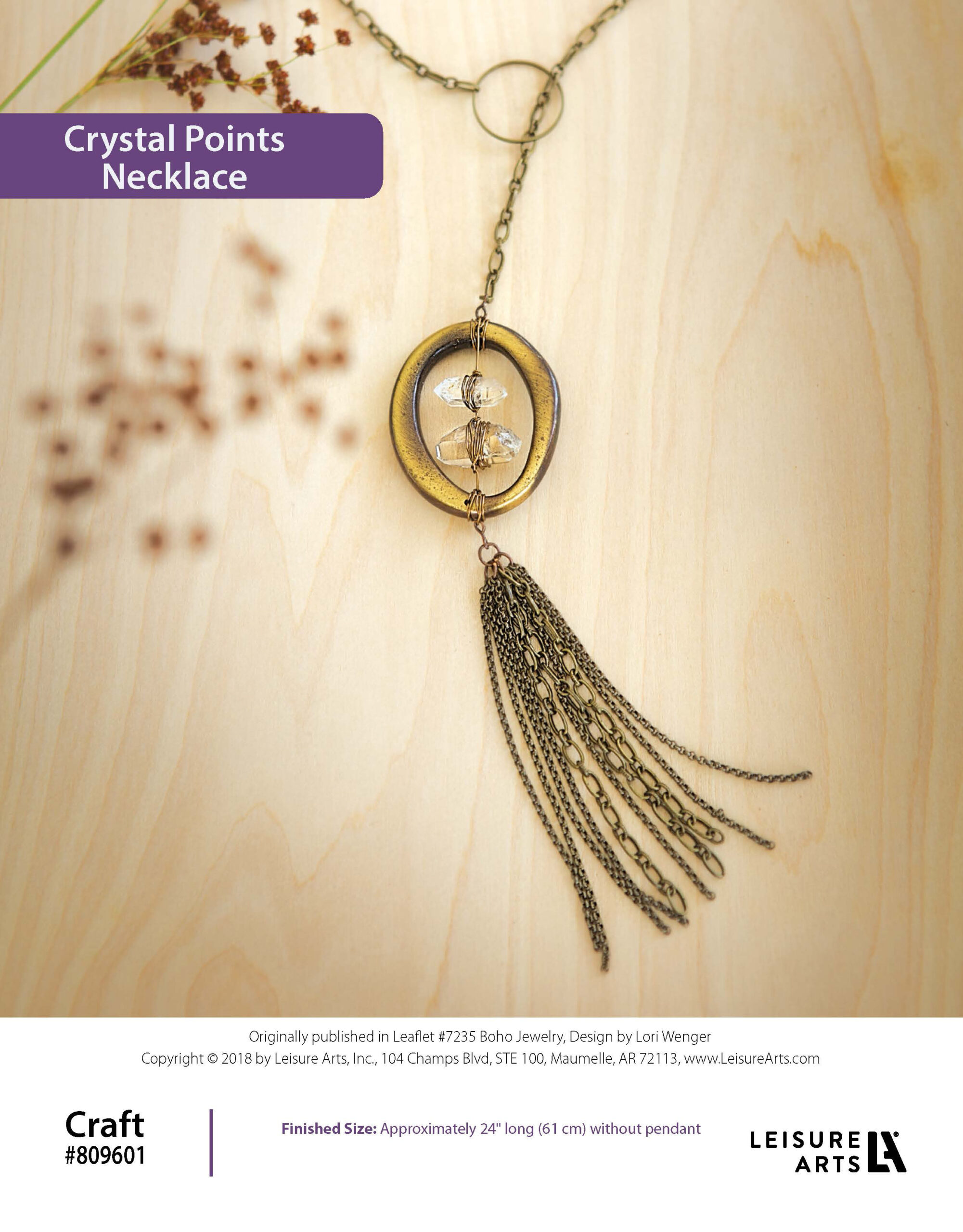 Leisure Arts Boho Jewelry Crystal Points Necklace ePattern
