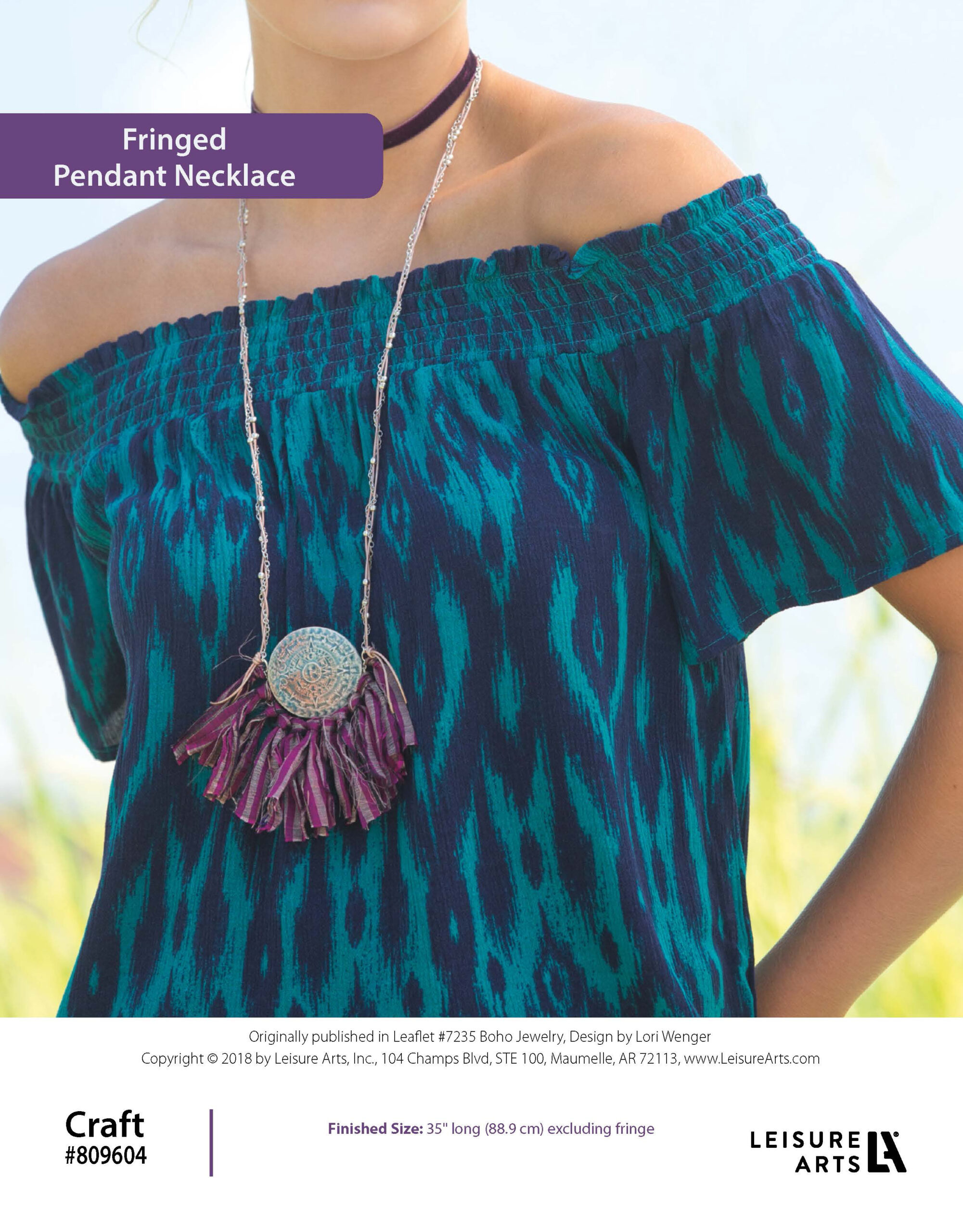Leisure Arts Boho Jewelry Fringed Pendant Necklace ePattern