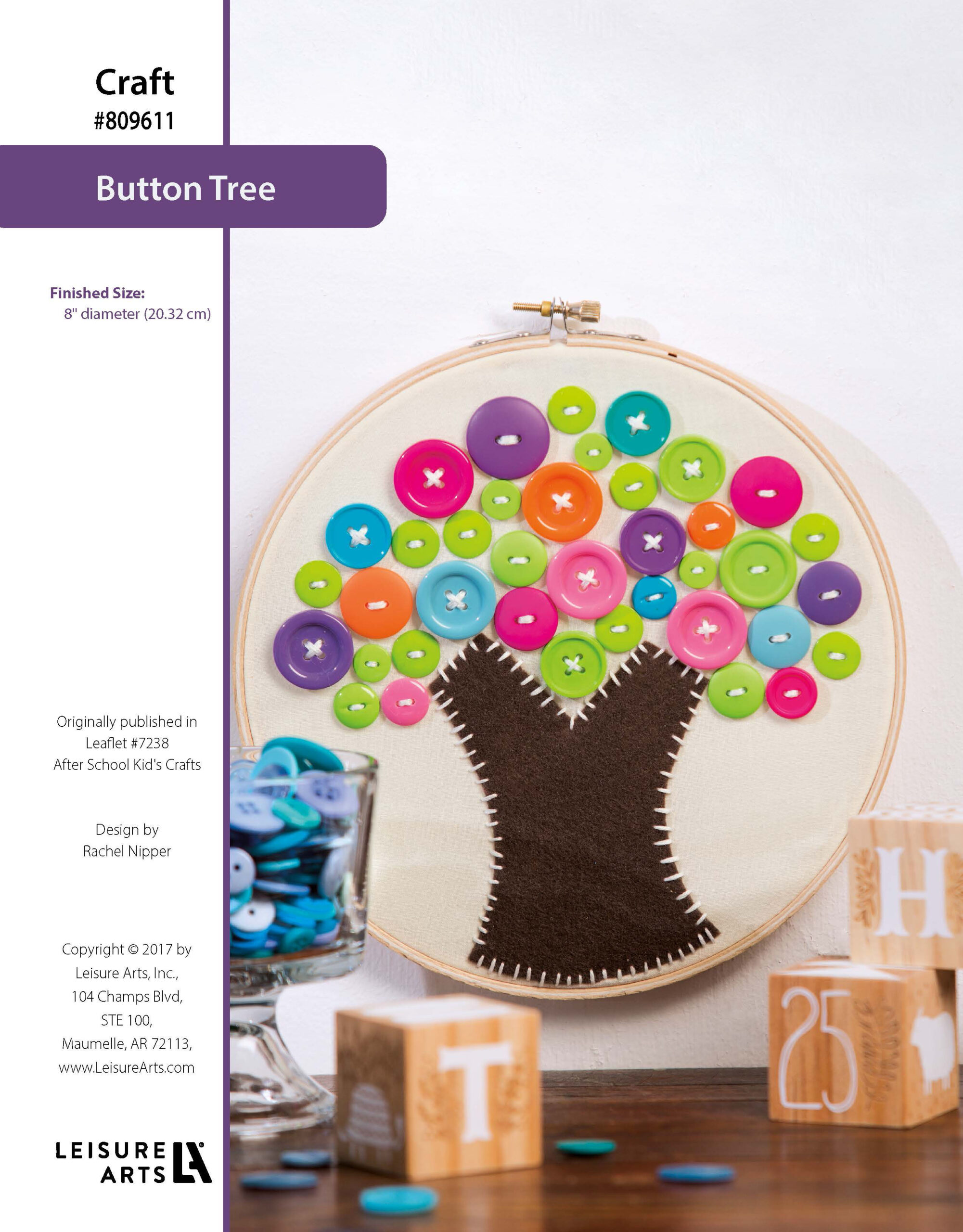Leisure Arts AfterSchool Kids Crafts Button Tree ePattern