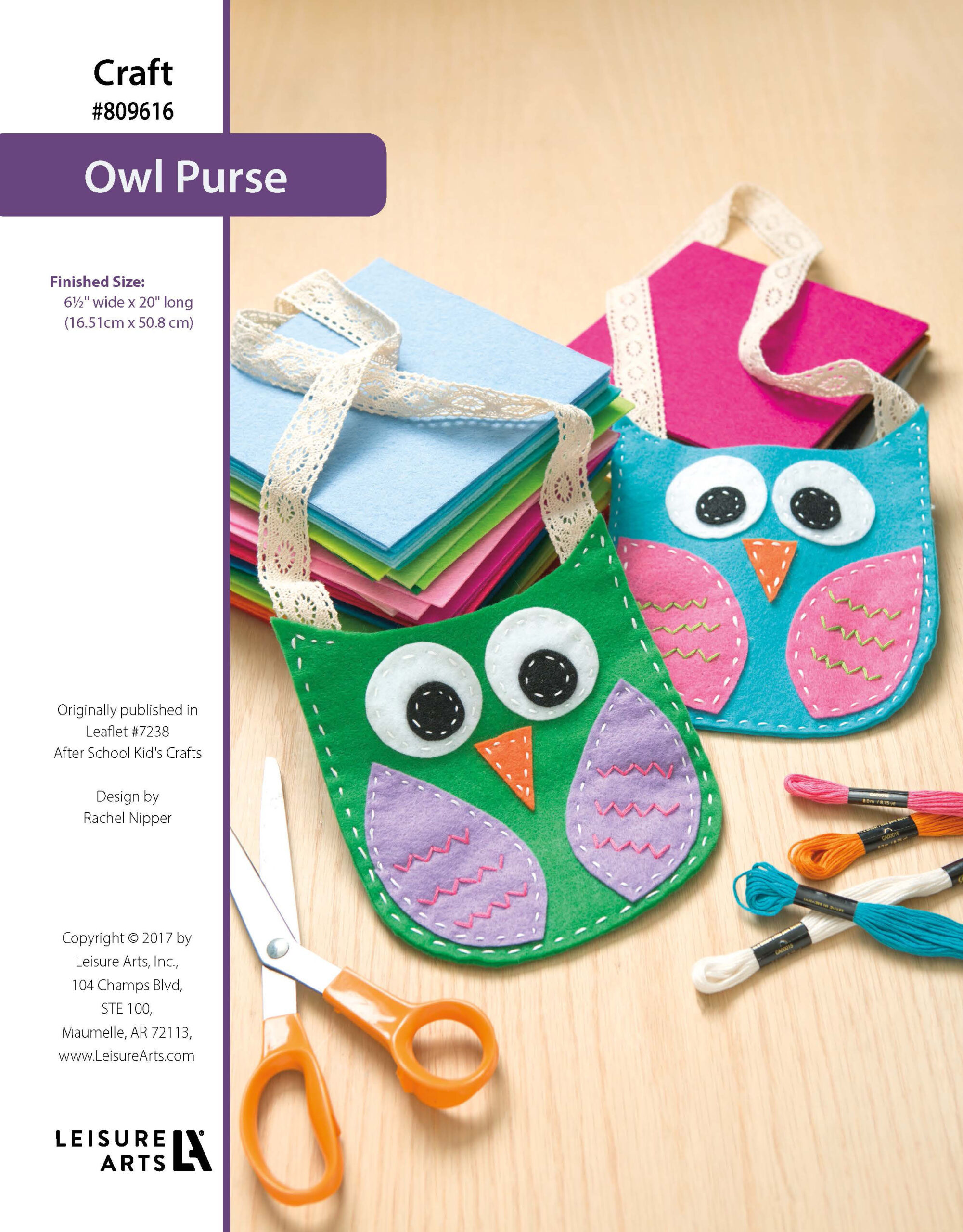 Leisure Arts AfterSchool Kids Crafts Owl Purse ePattern