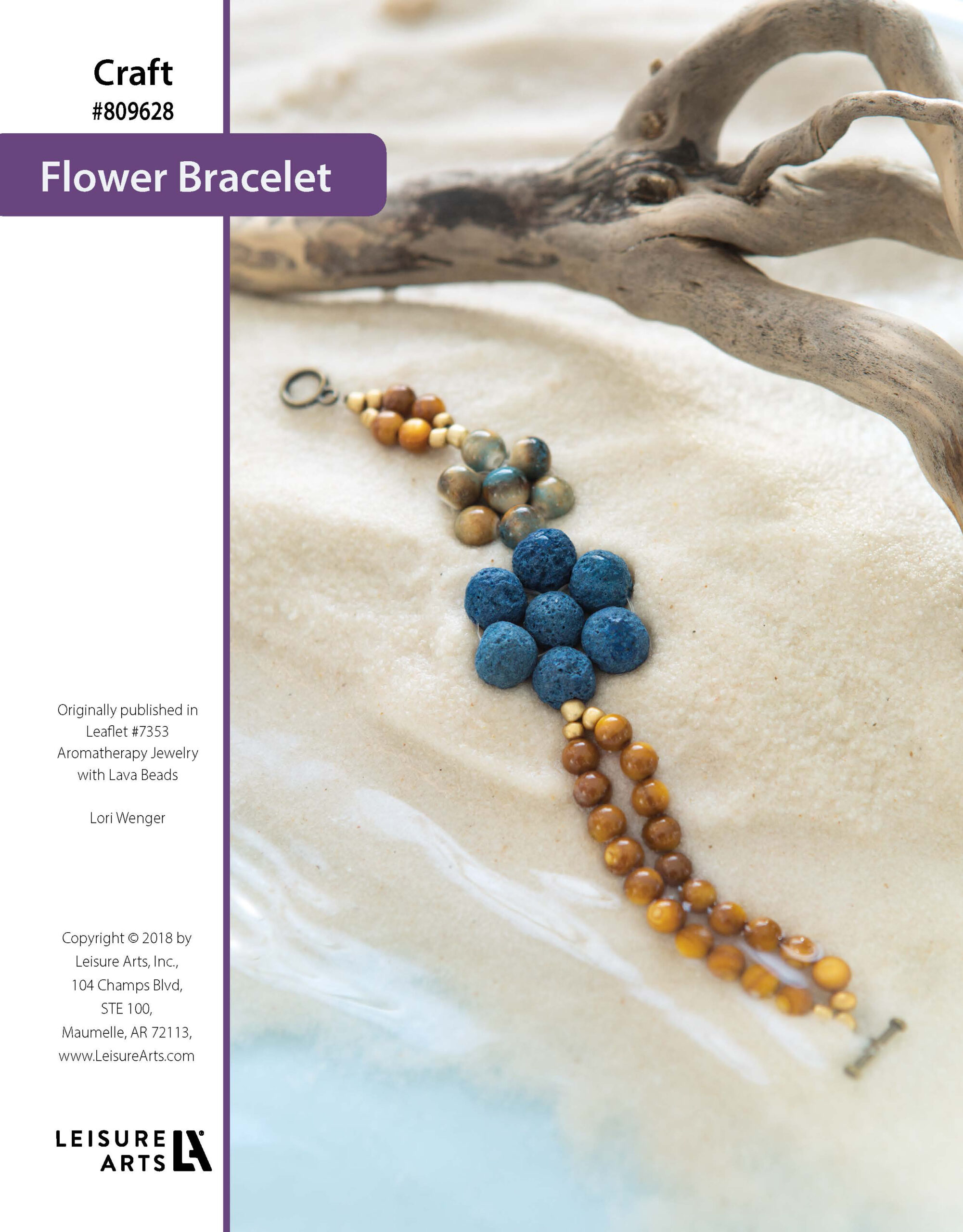 Leisure Arts ePattern Jewelry With Lava Beads Flower Bracelet