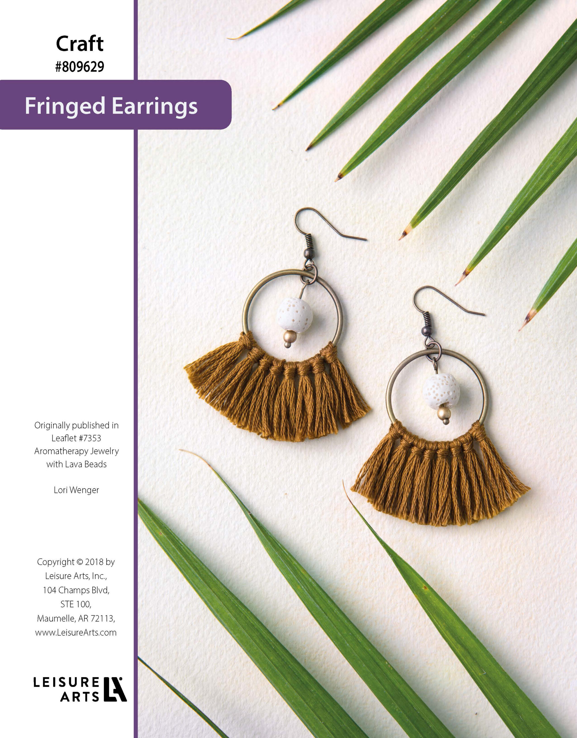 Leisure Arts ePattern Jewelry With Lava Beads Fringed Earrings