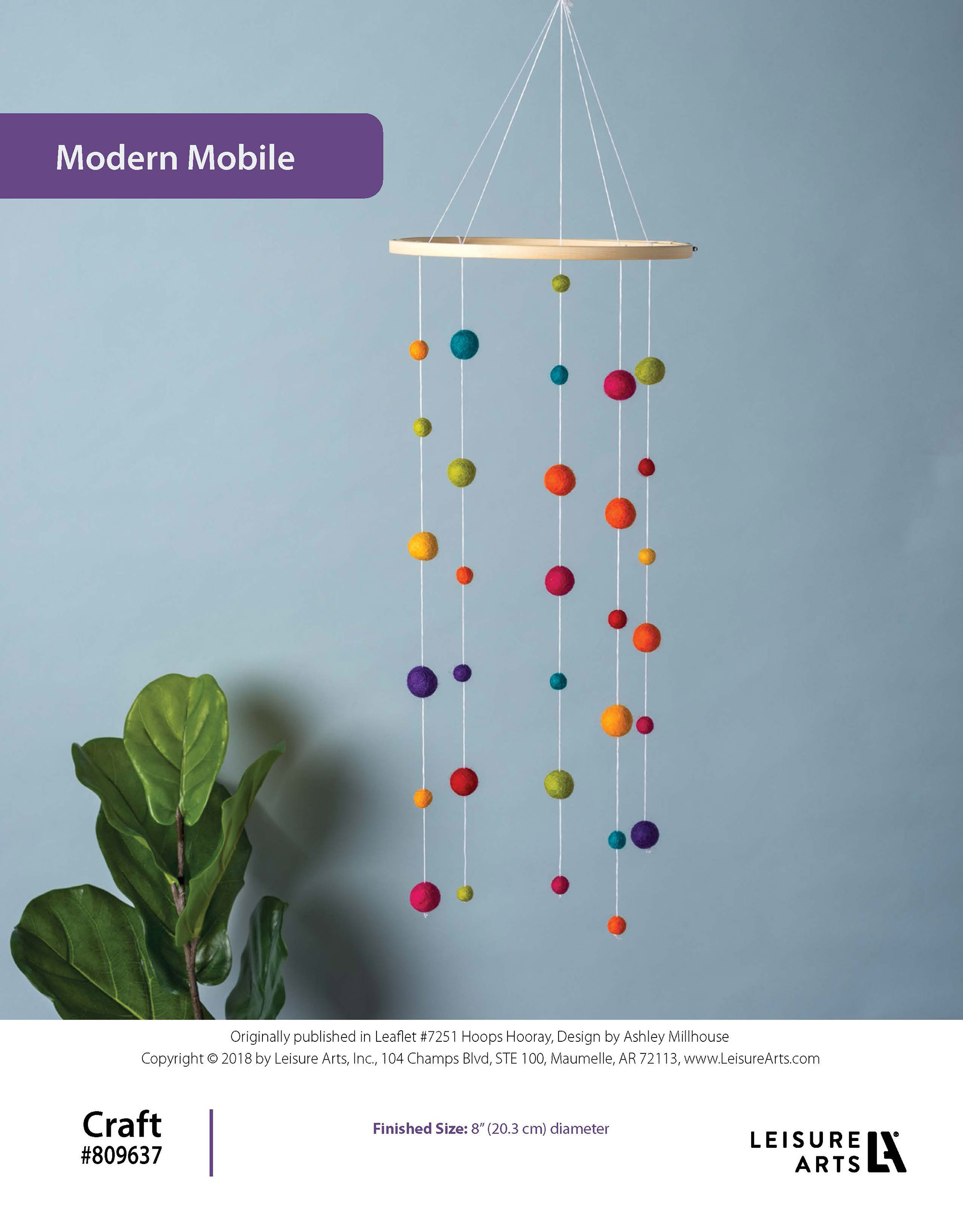 Leisure Arts Hoops Hooray Modern Mobile Craft ePattern