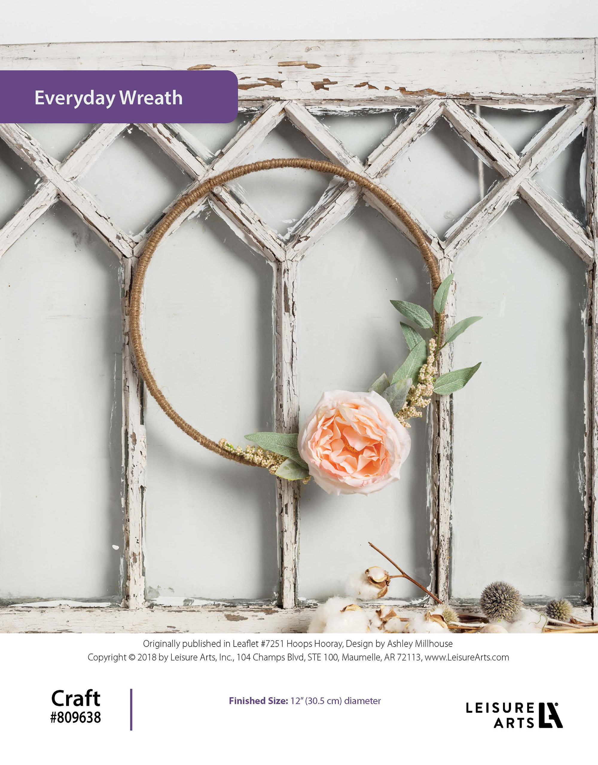 Leisure Arts Hoops Hooray Everyday Wreath Craft ePattern