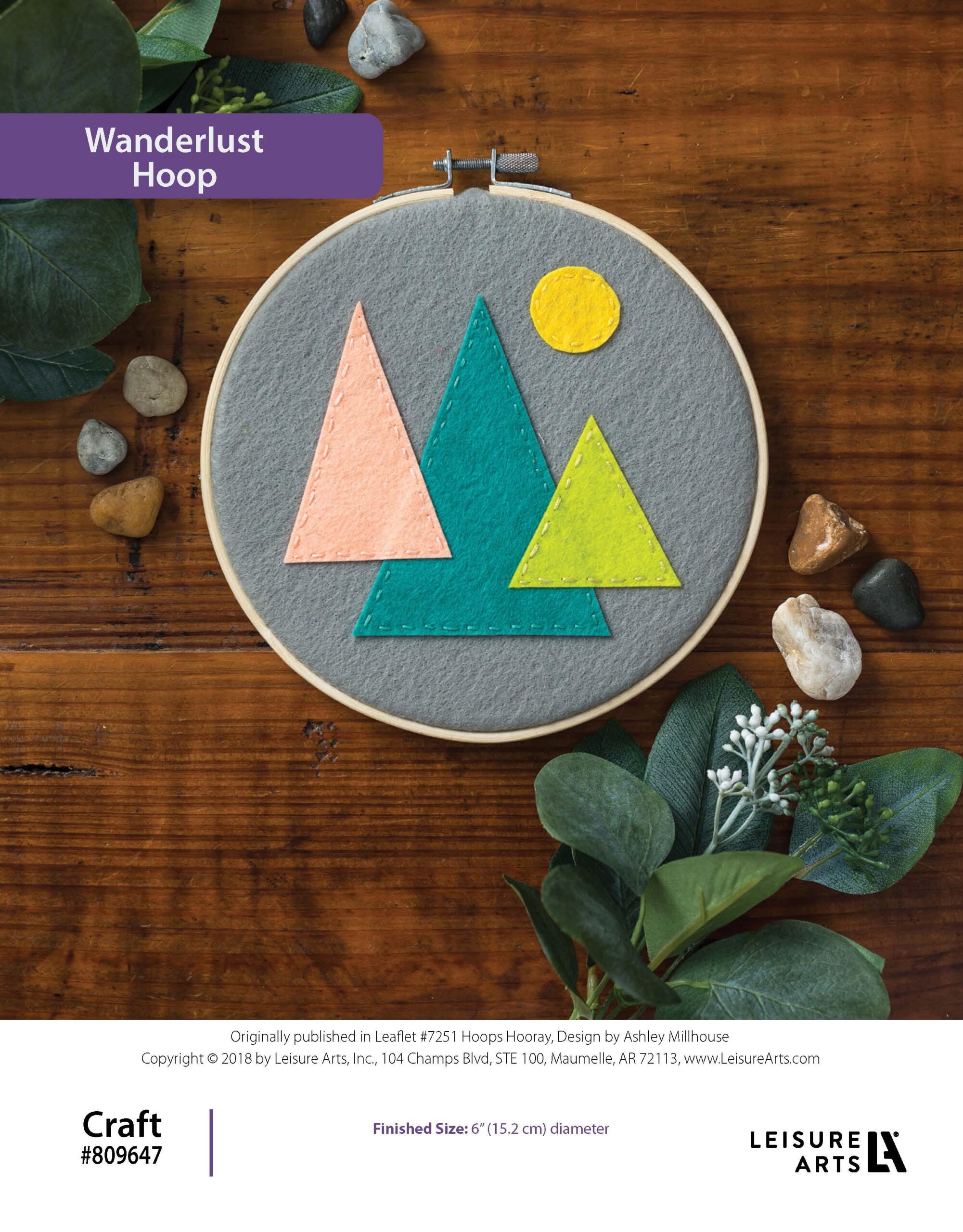 Leisure Arts Hoops Hooray Wanderlust Hoop Craft ePattern