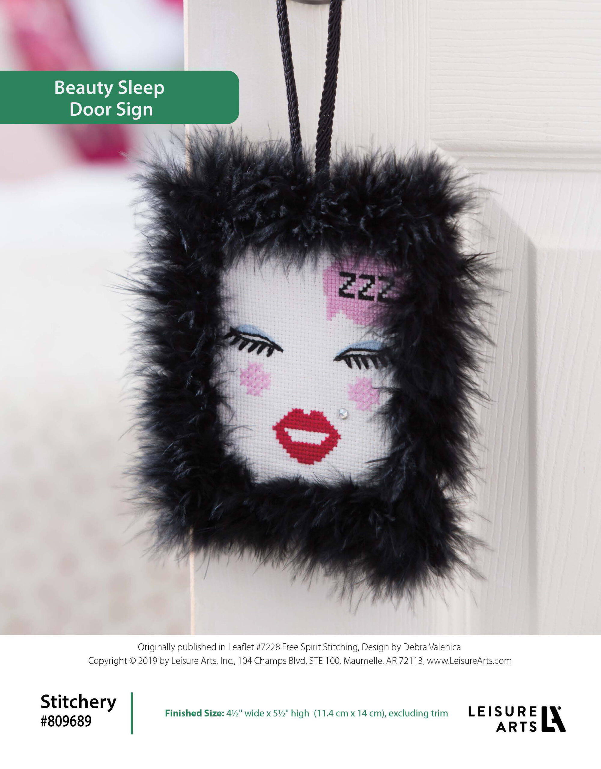 Leisure Arts Free Spirit Stitching Beauty Sleep Door Sign ePattern