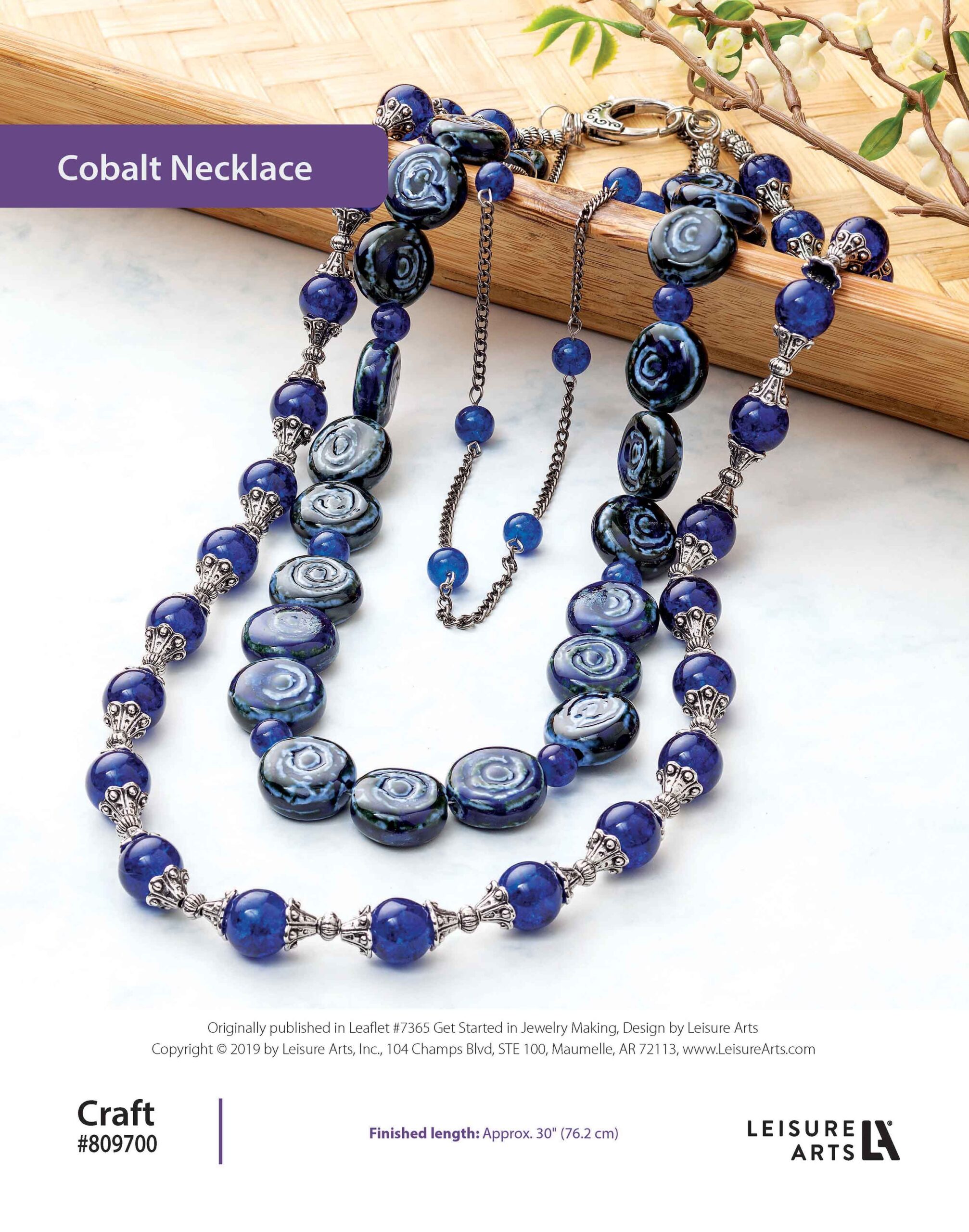 Leisure Arts Get Started In Jewelry Making Cobalt Necklace ePattern