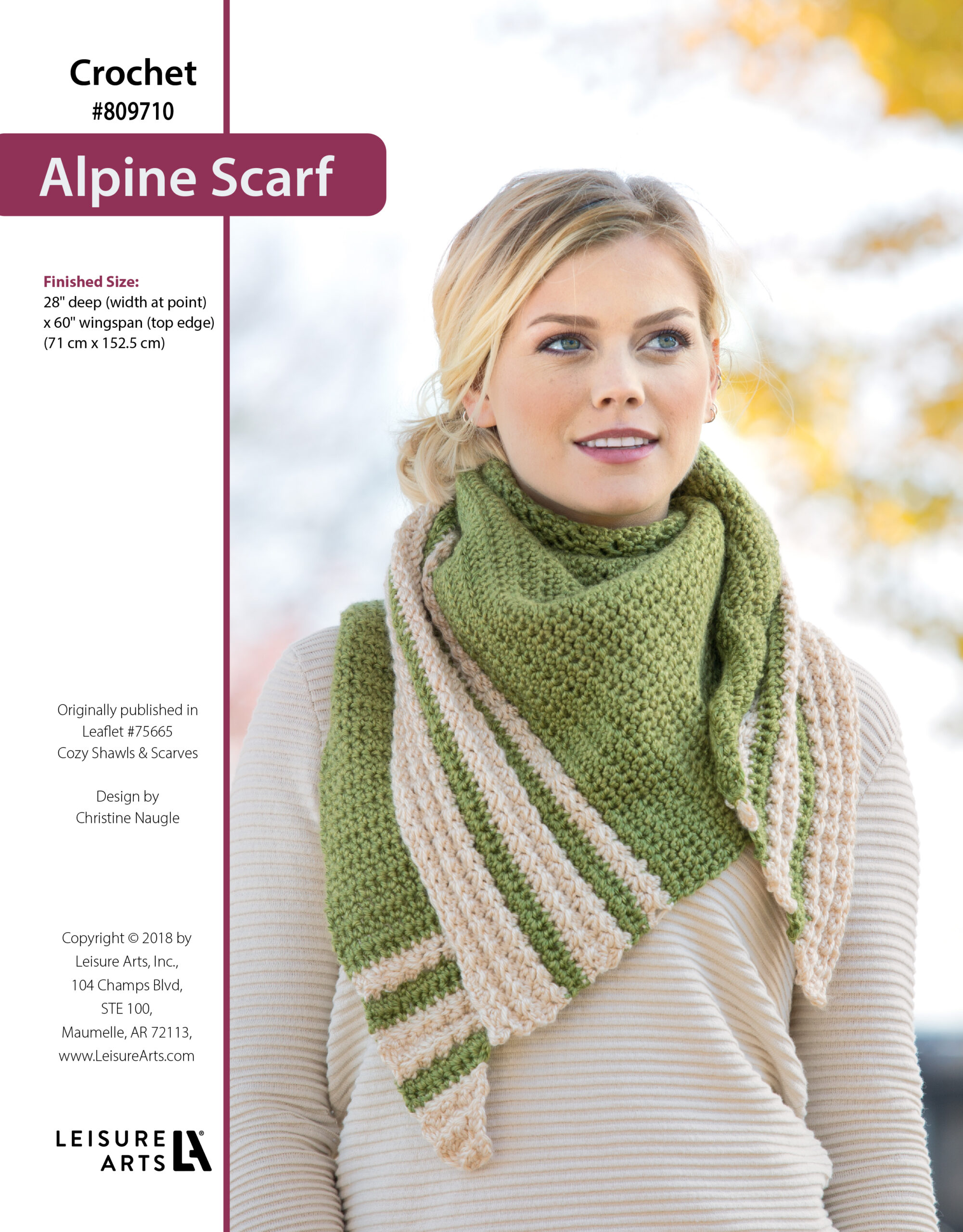 Leisure Arts ePattern Cozy Alpine Scarf