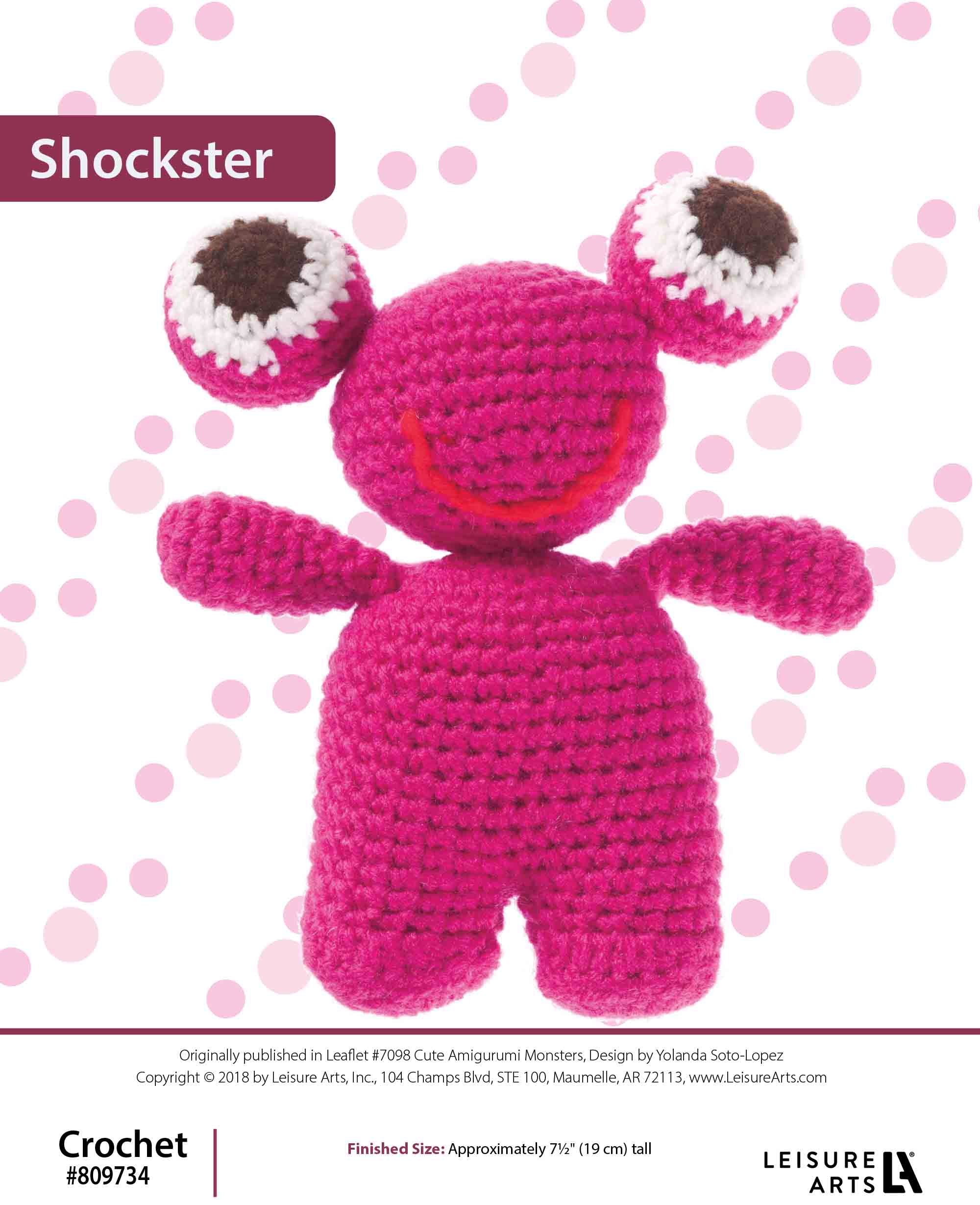 Leisure Arts Cute Amigurumi Monster Shockster Crochet ePattern