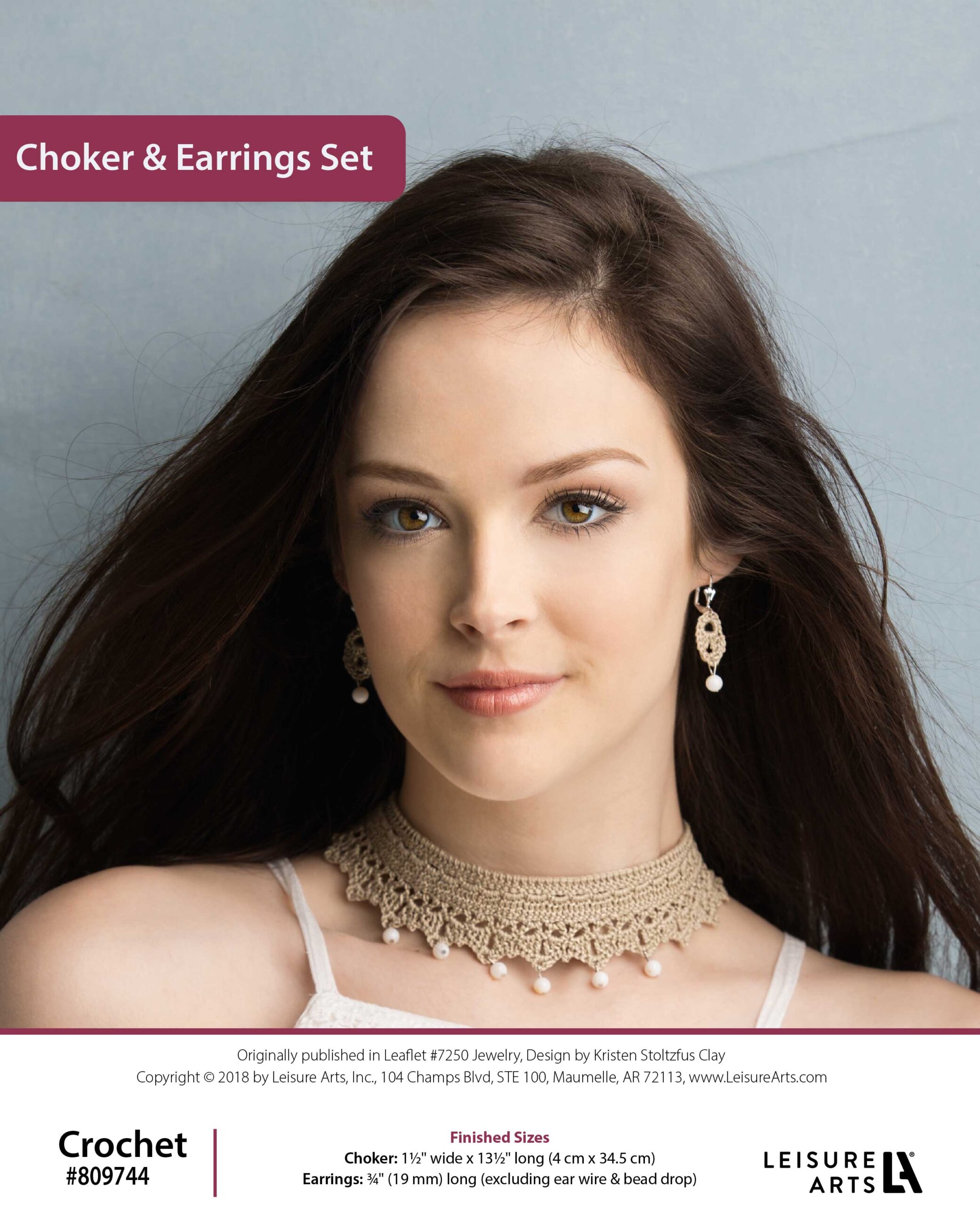 Leisure Arts Jewelry To Crochet Choker Earrings Set ePattern