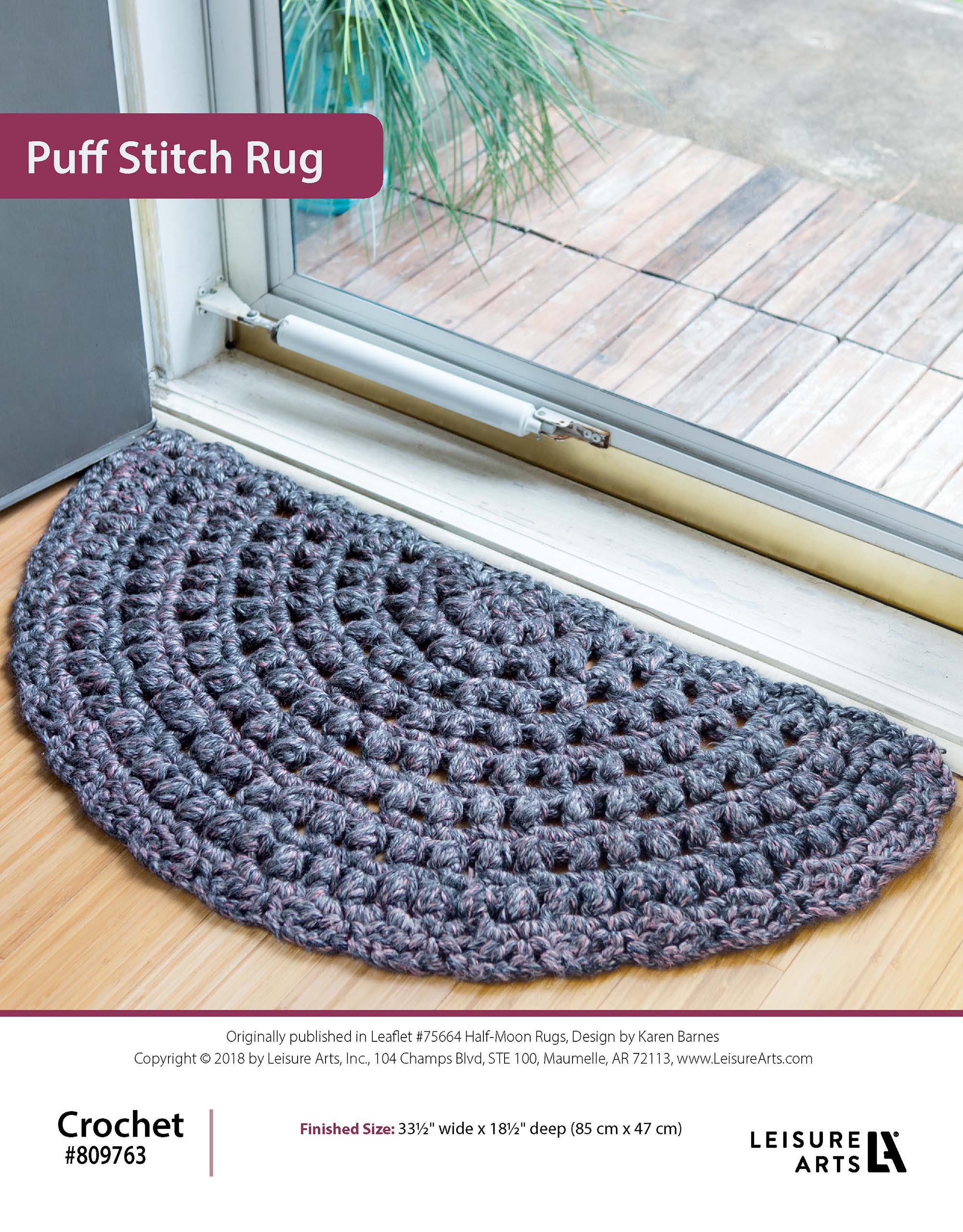 Leisure Arts Half Moon Rugs Puff Stitch Crochet ePattern