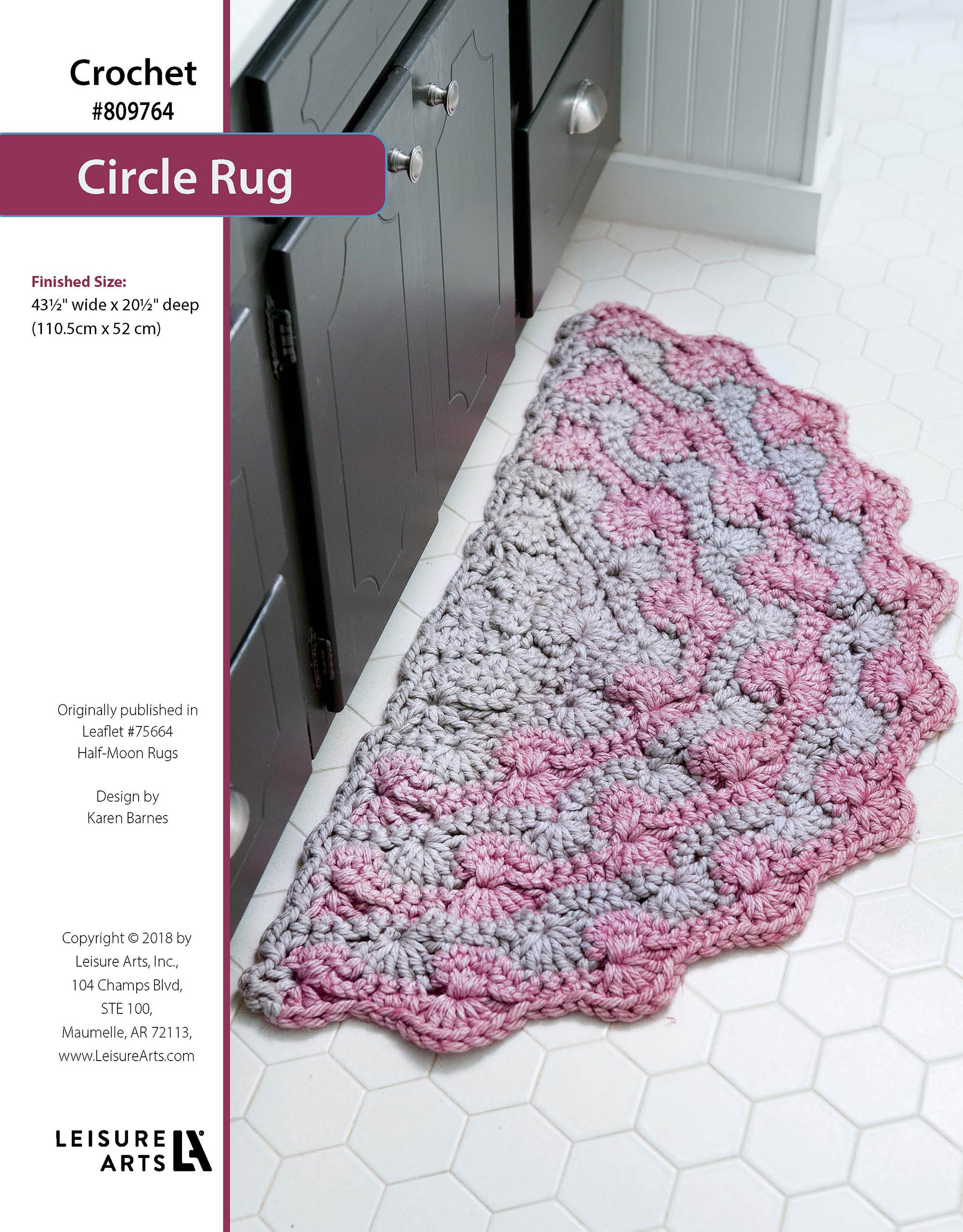 Leisure Arts Half Moon Rugs Circle Crochet ePattern