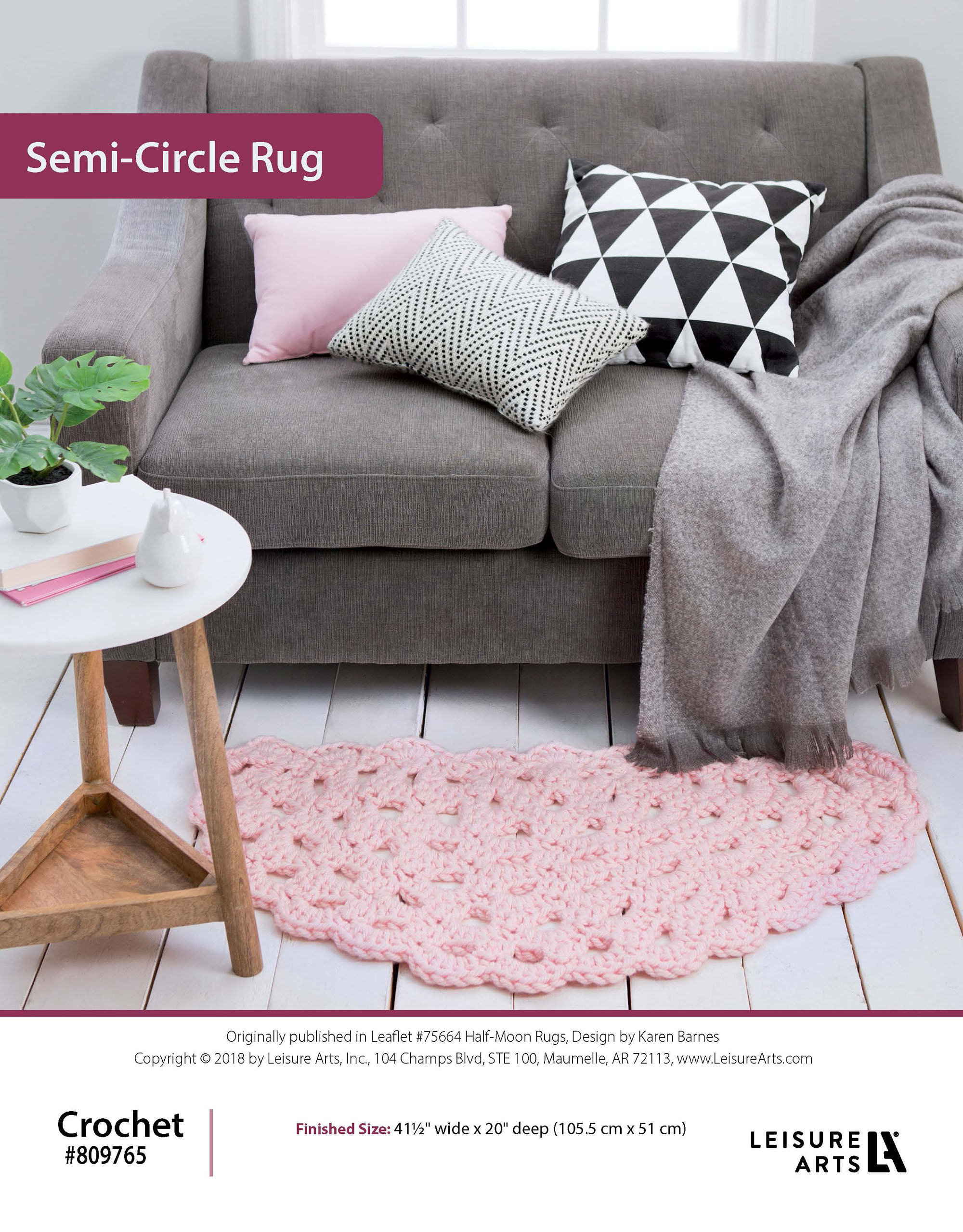 Leisure Arts Half Moon Rugs SemiCircle Crochet ePattern