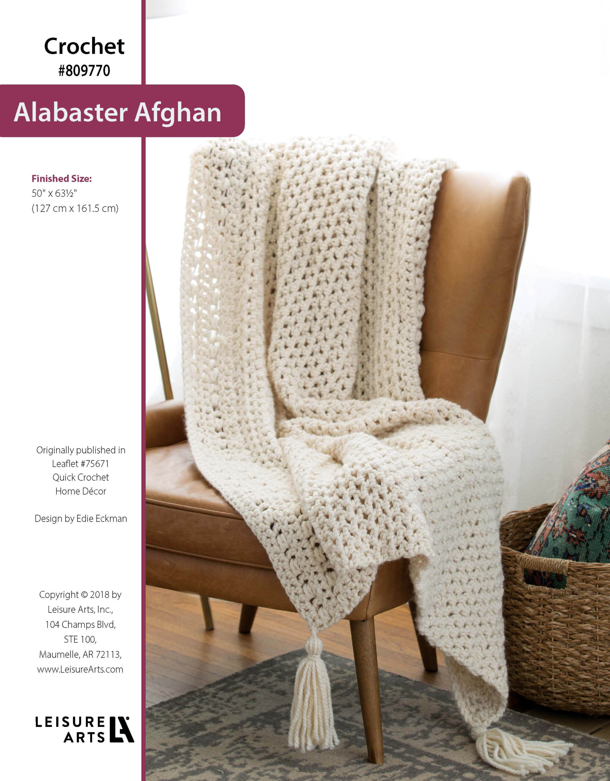 Leisure Arts Quick Crochet Home Decor Alabaster Afghan ePattern