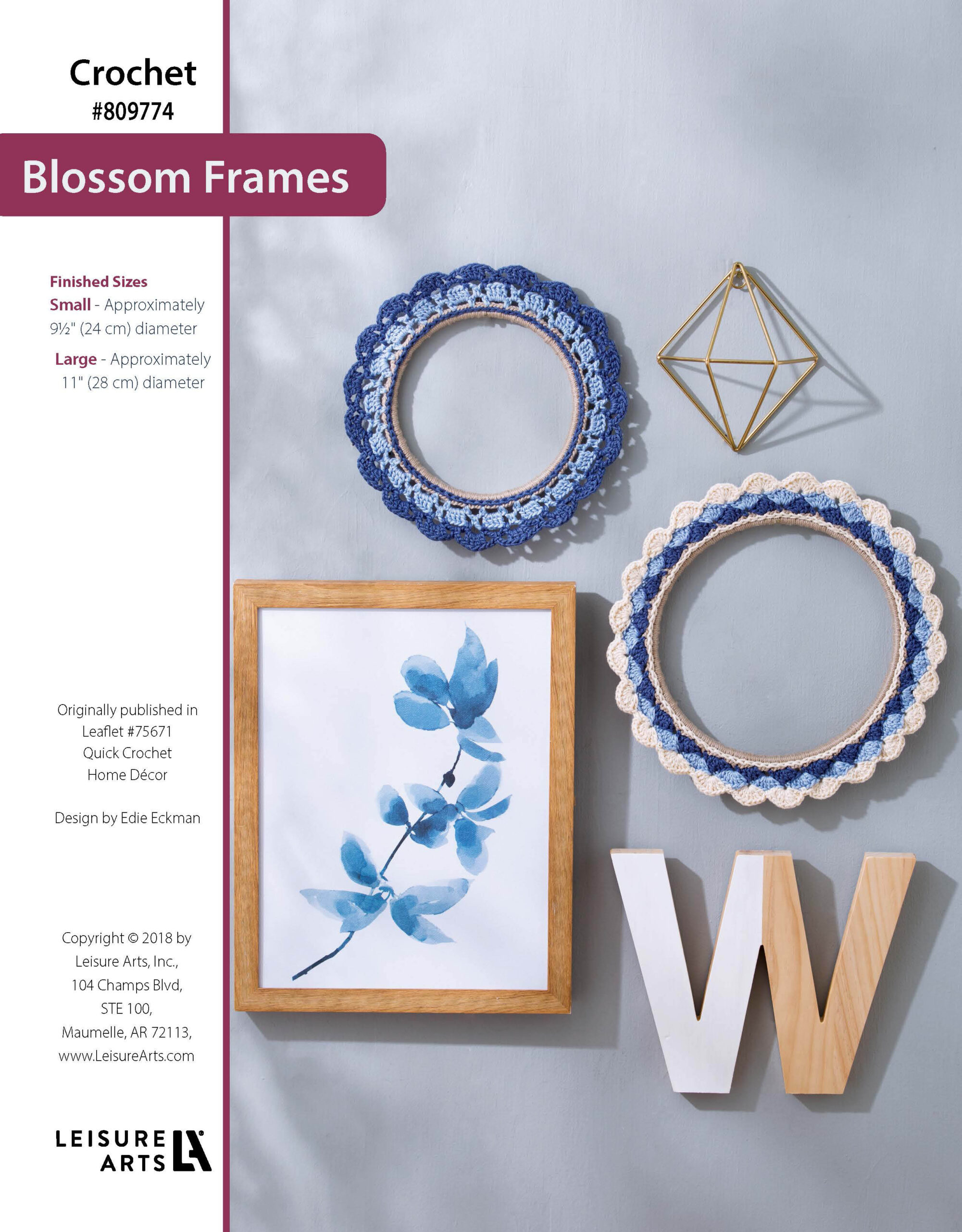 Leisure Arts Quick Crochet Home Decor Blossom Frames ePattern