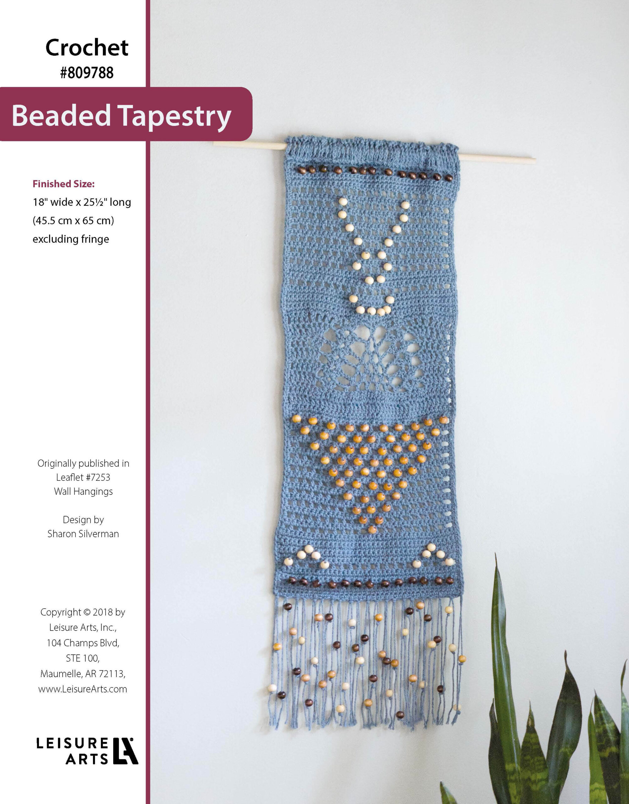 Leisure Arts Wall Hangings Beaded Tapestry Crochet ePattern