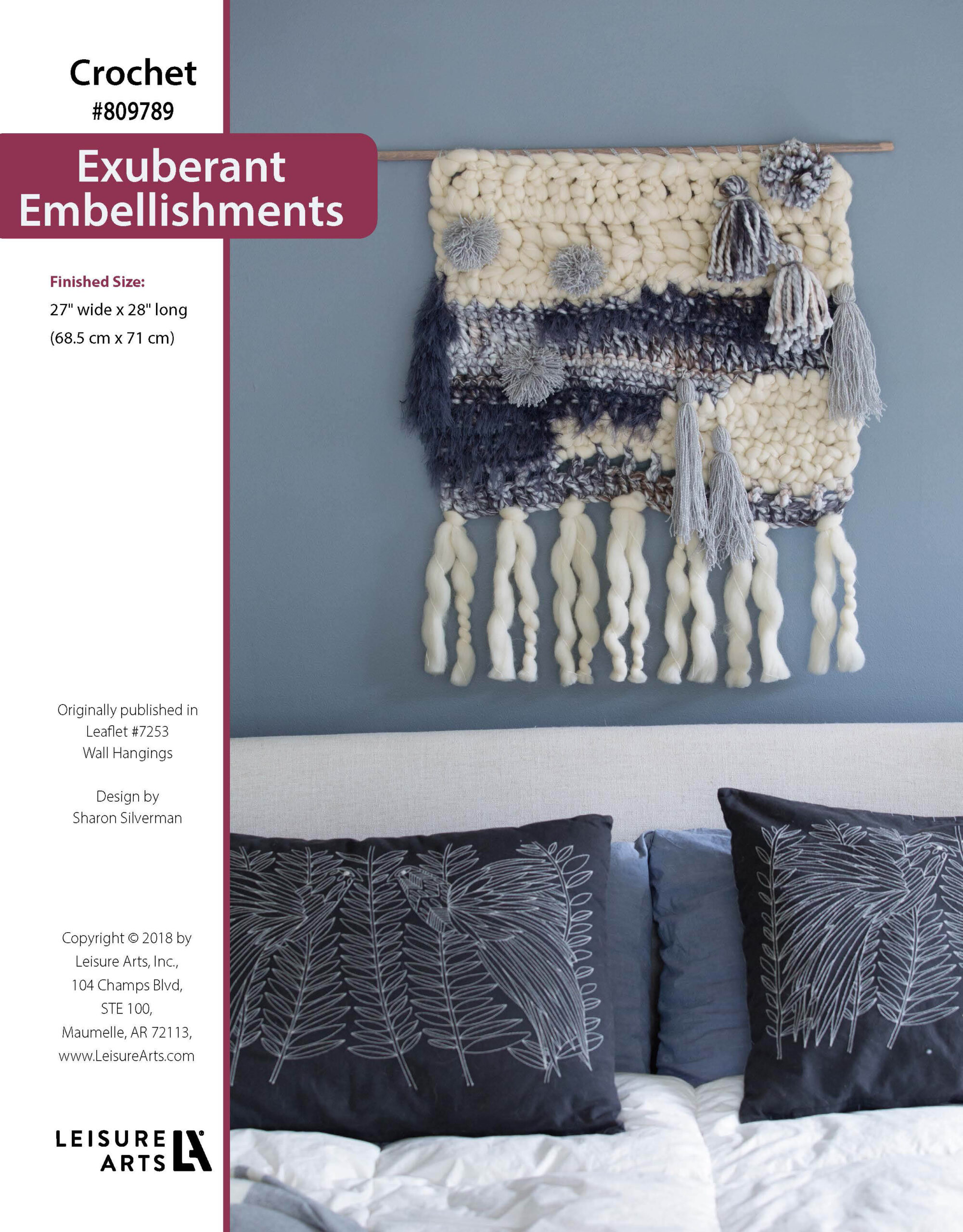 Leisure Arts Wall Hangings Exuberant Embellishments Crochet ePattern