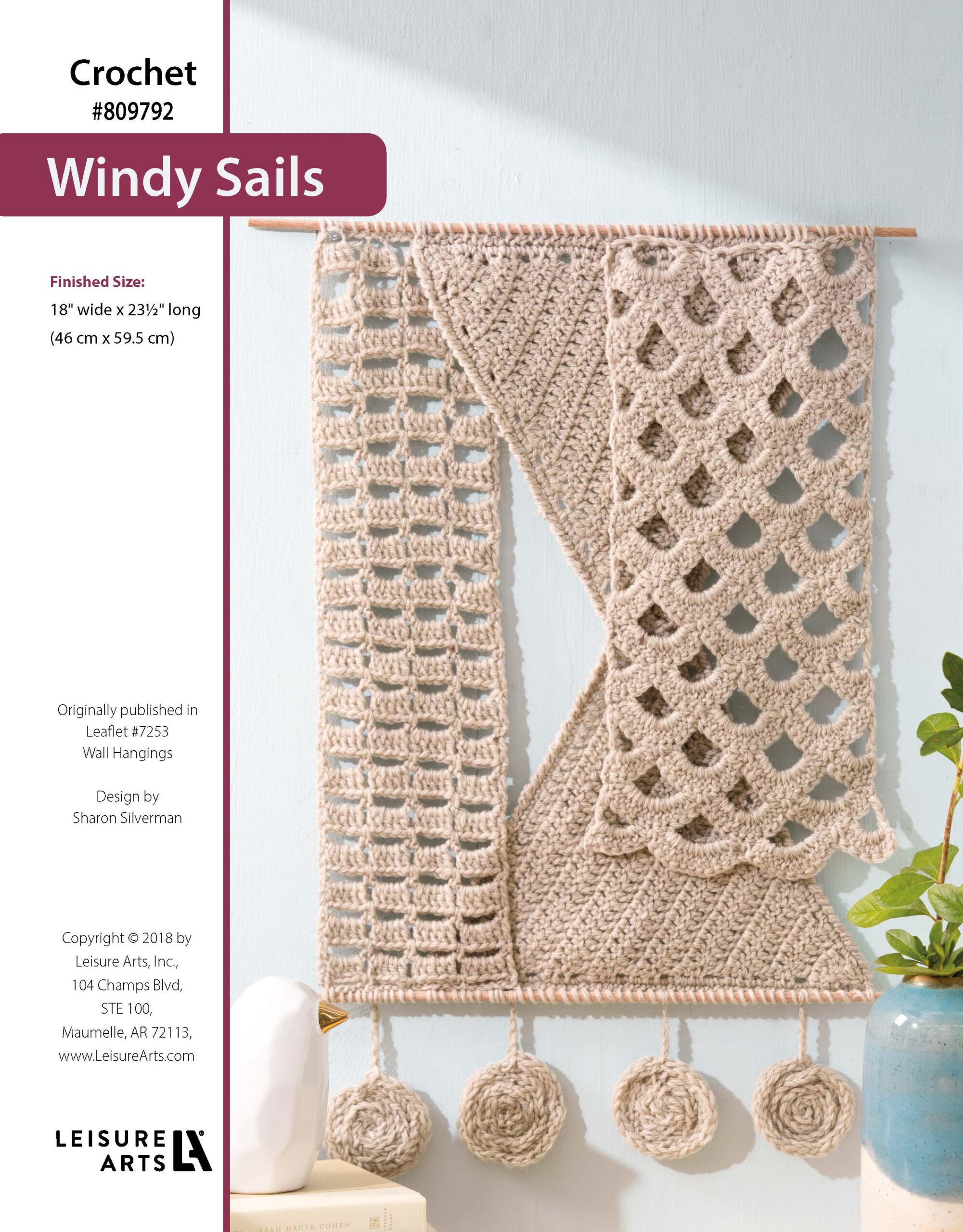 Leisure Arts Wall Hangings Windy Sails Crochet ePattern