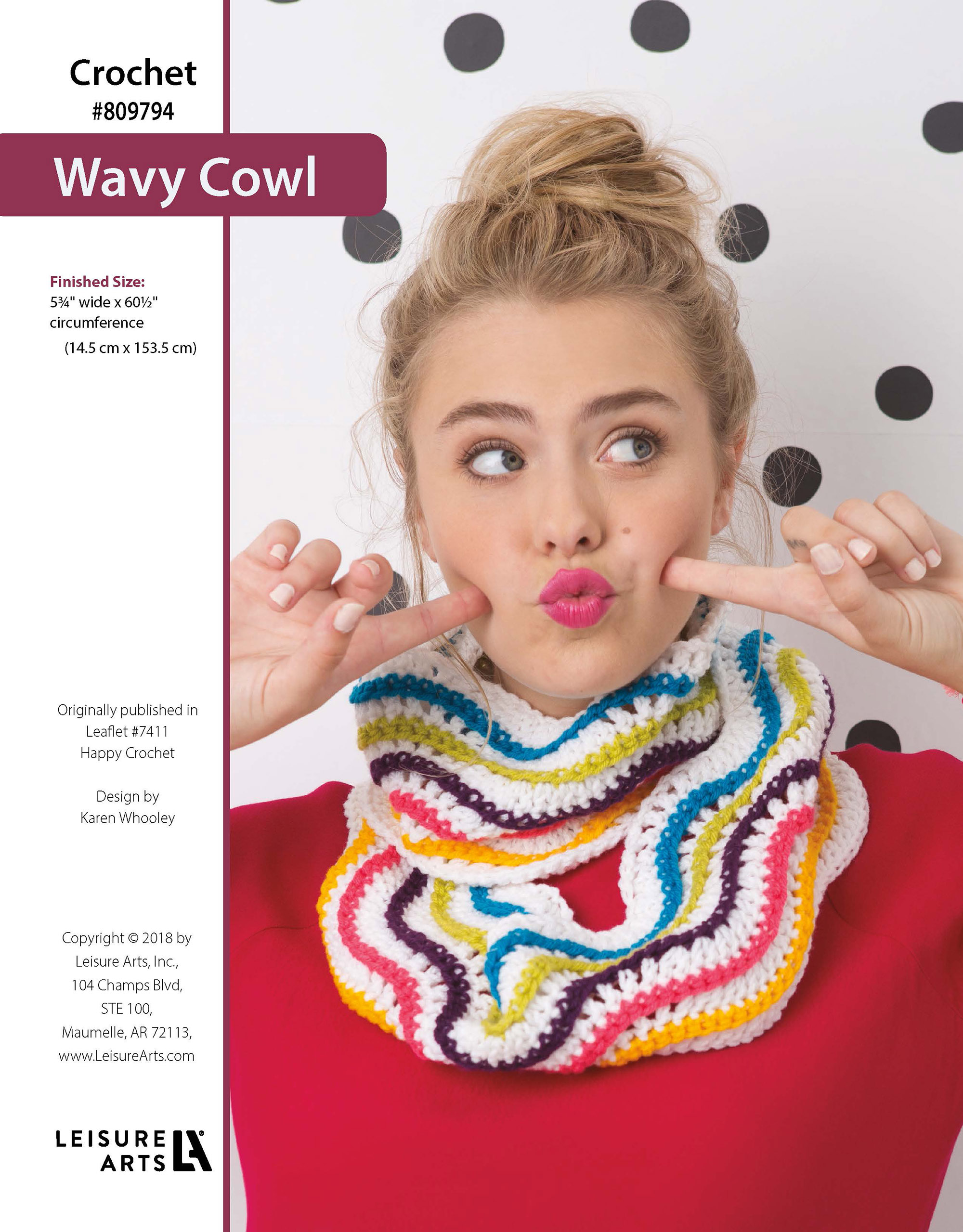 Leisure Arts Happy Crochet Wavy Cowl ePattern