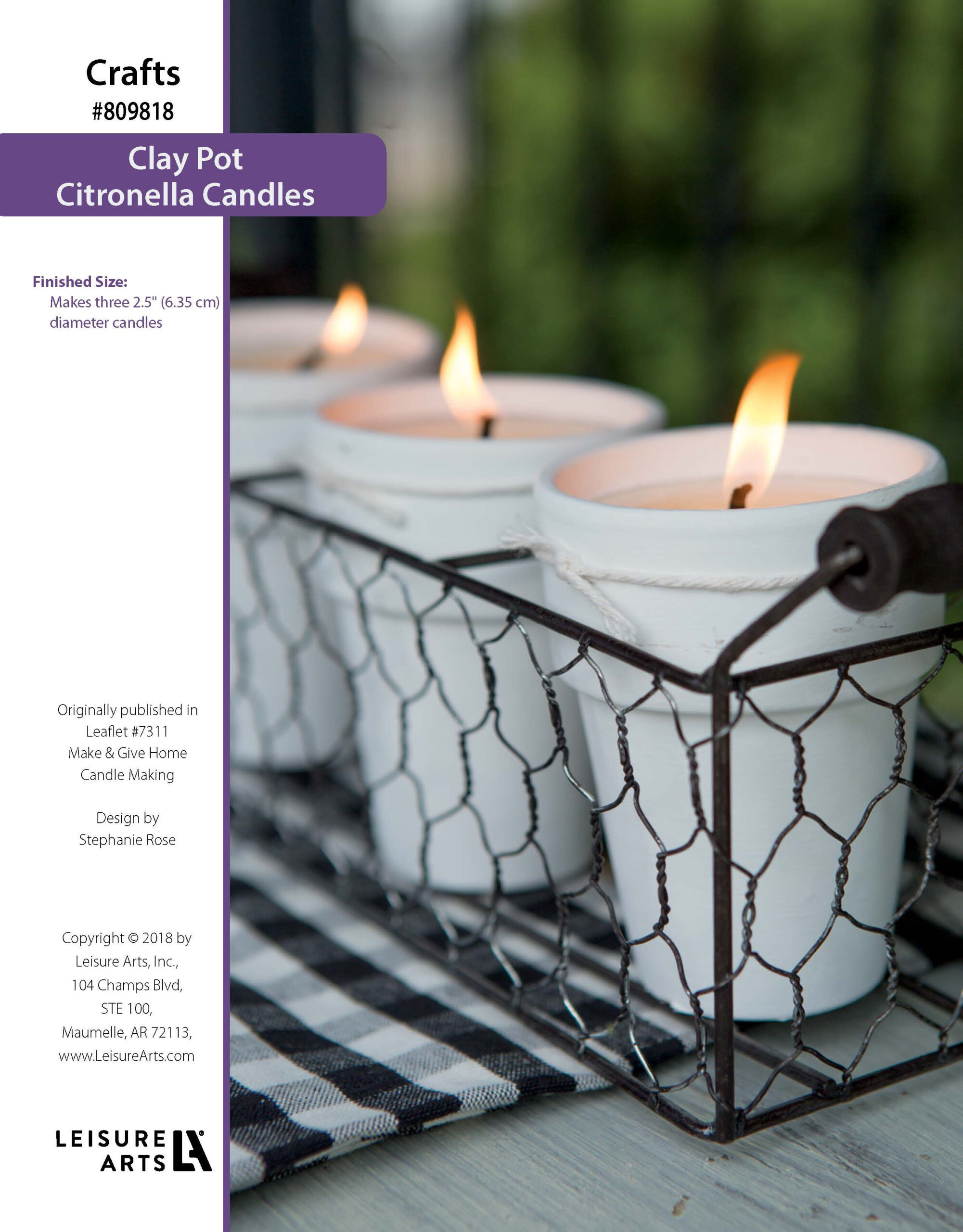 Leisure Arts Make Give Home Candle Making Clay Pot Citronella ePattern