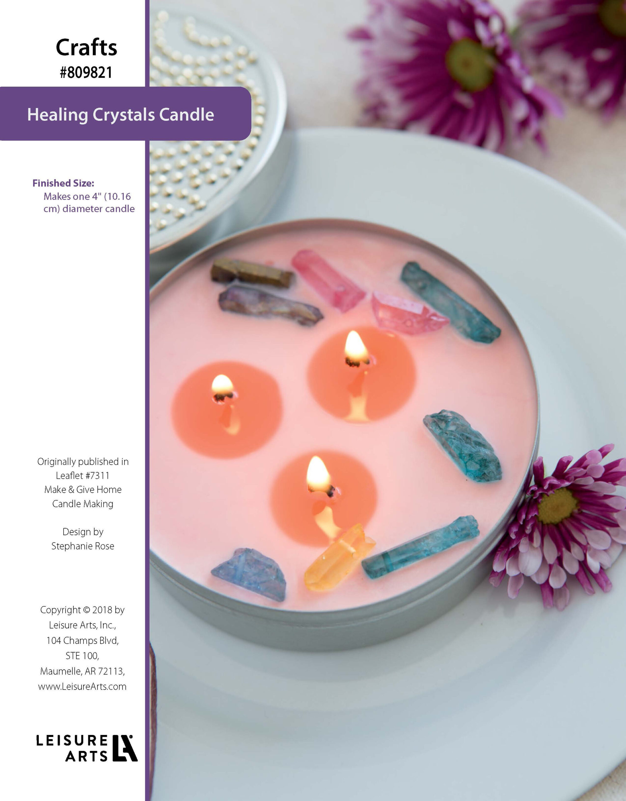 Leisure Arts Make Give Home Candle Making Healing Crystals Candle ePattern