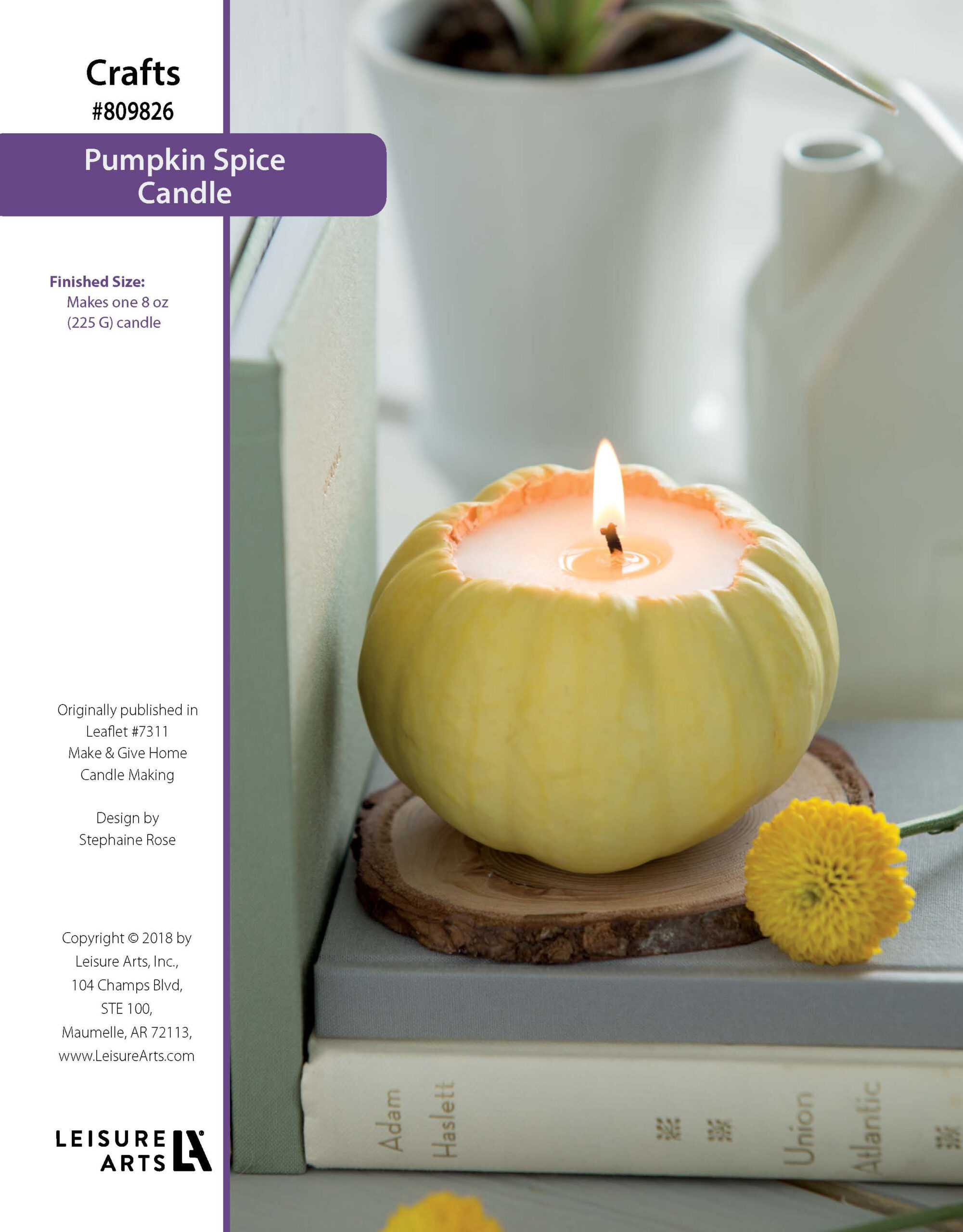 Leisure Arts Make Give Home Candle Making Pumpkin Spice Candle ePattern