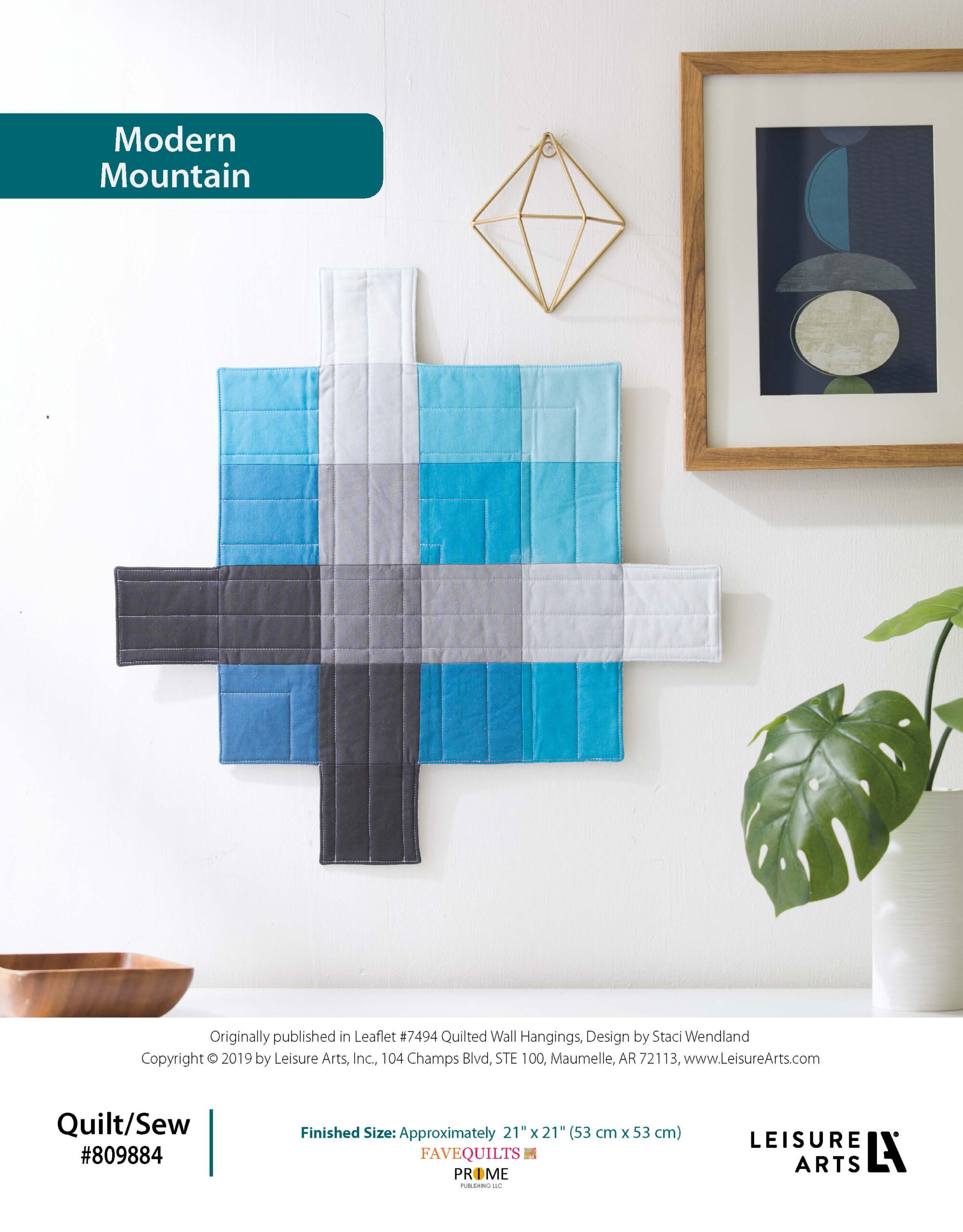 Leisure Arts ePattern Quilted Wall Hanging Modern Mountain