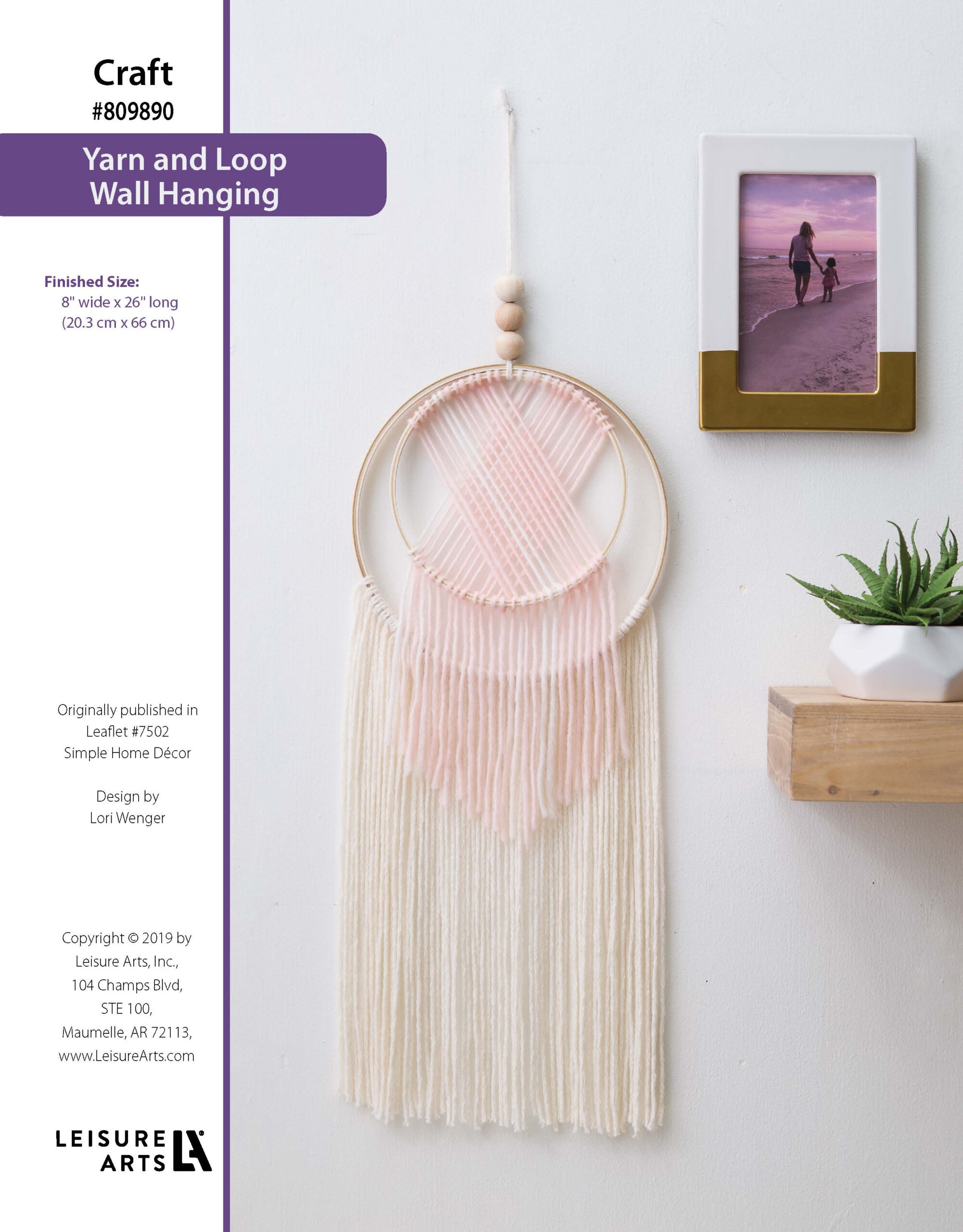 Leisure Arts ePattern Simple Home Decor Yarn Hoop Wall Hanging