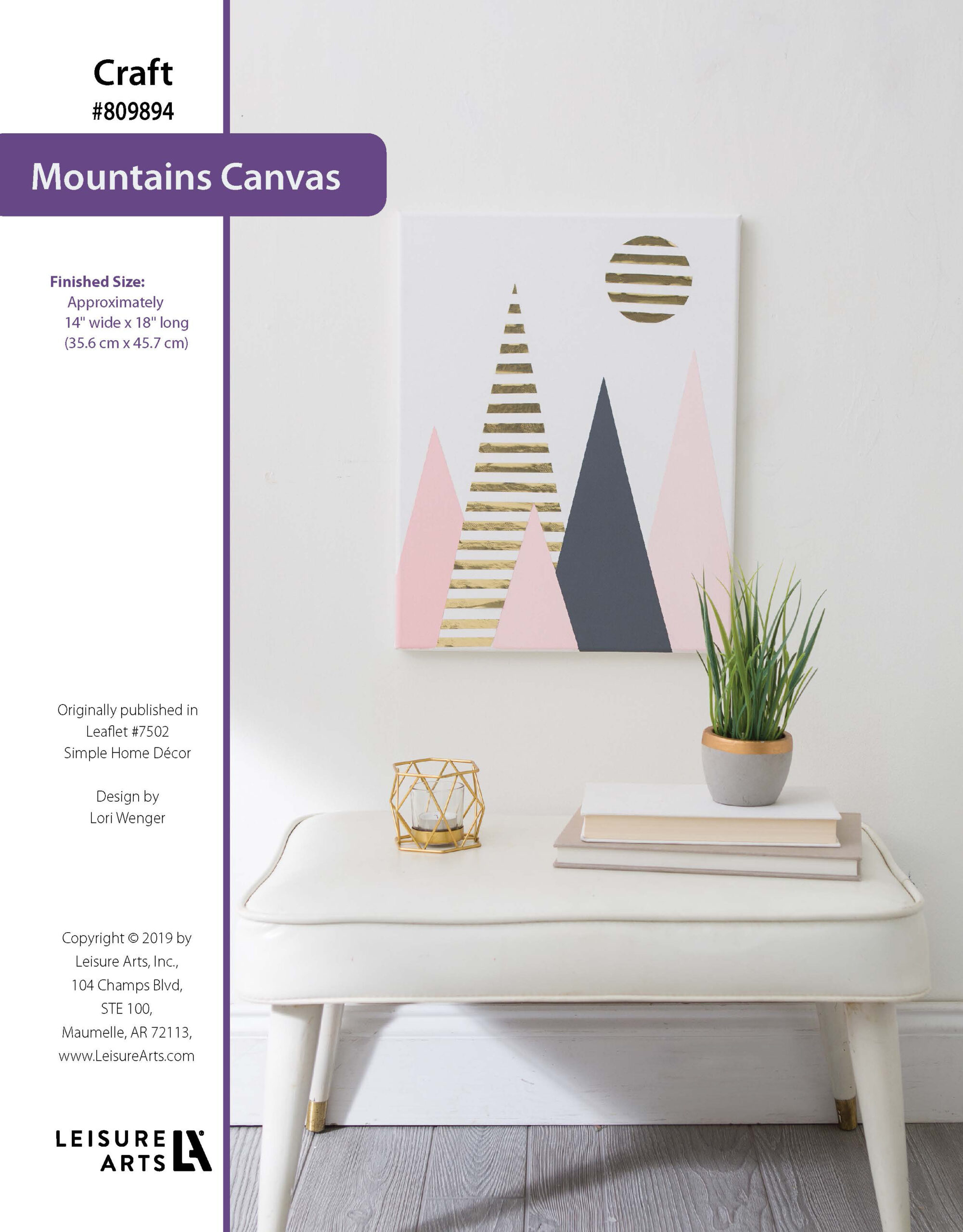 Leisure Arts ePattern Simple Home Decor Mountains Canvas