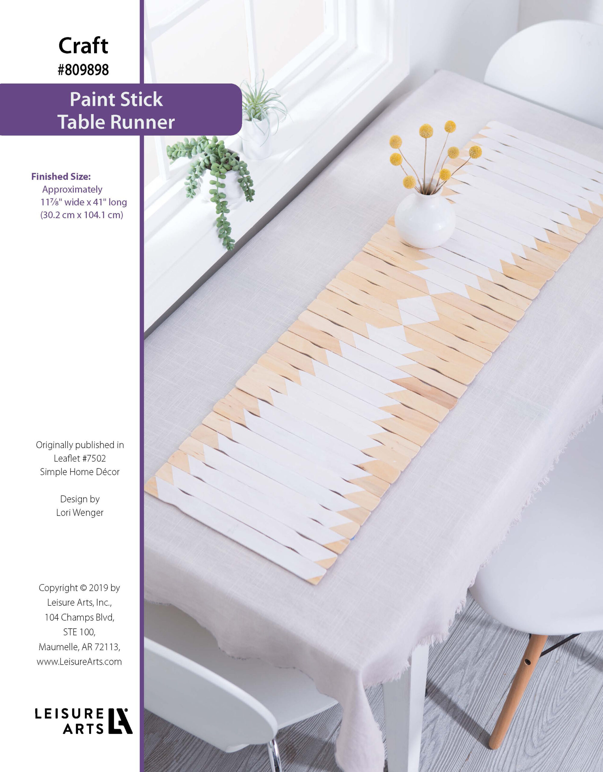 Leisure Arts ePattern Simple Home Decor Paint Stick Table Runner