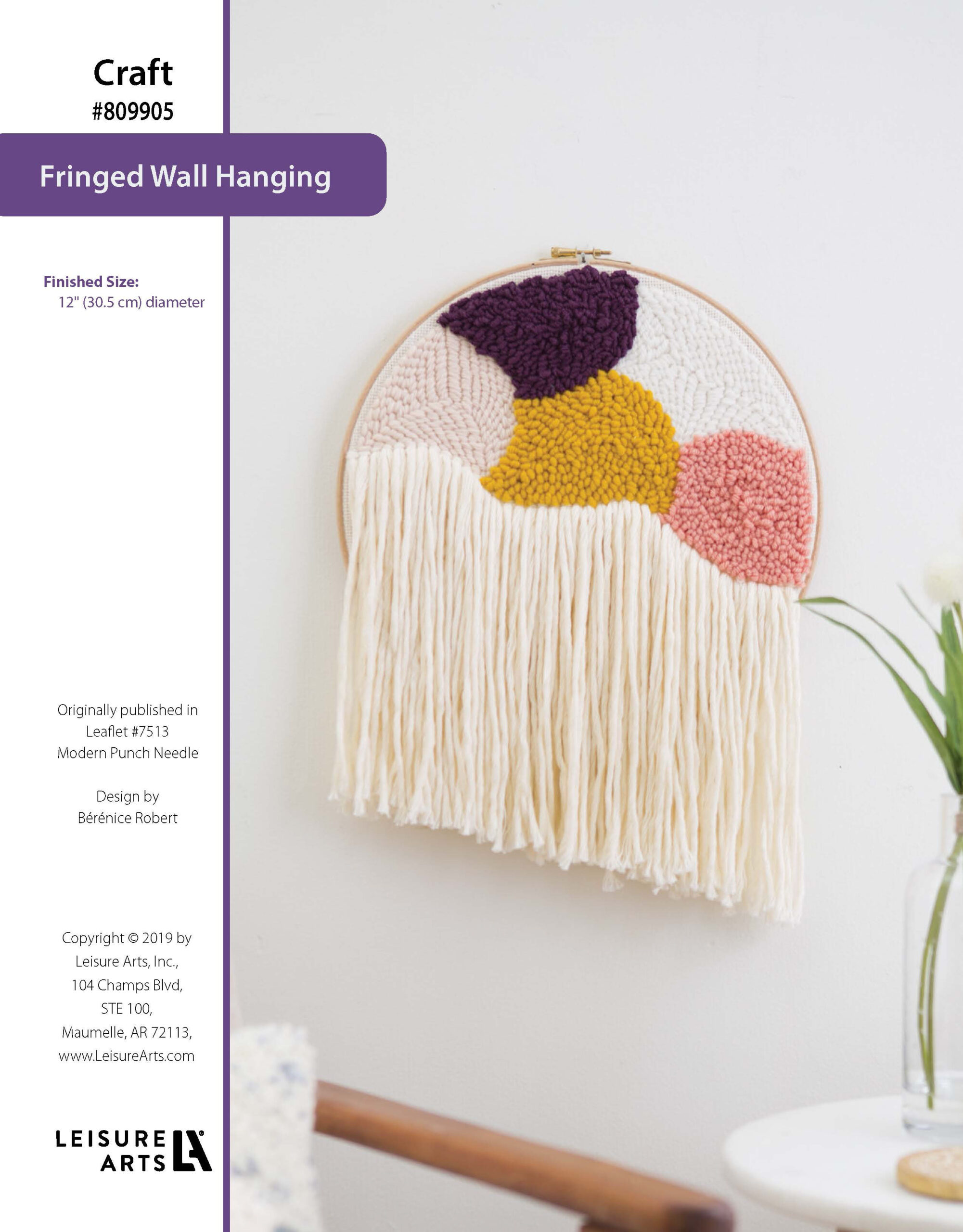 Leisure Arts Modern Punch Needle Fringed Wall Hanging ePattern