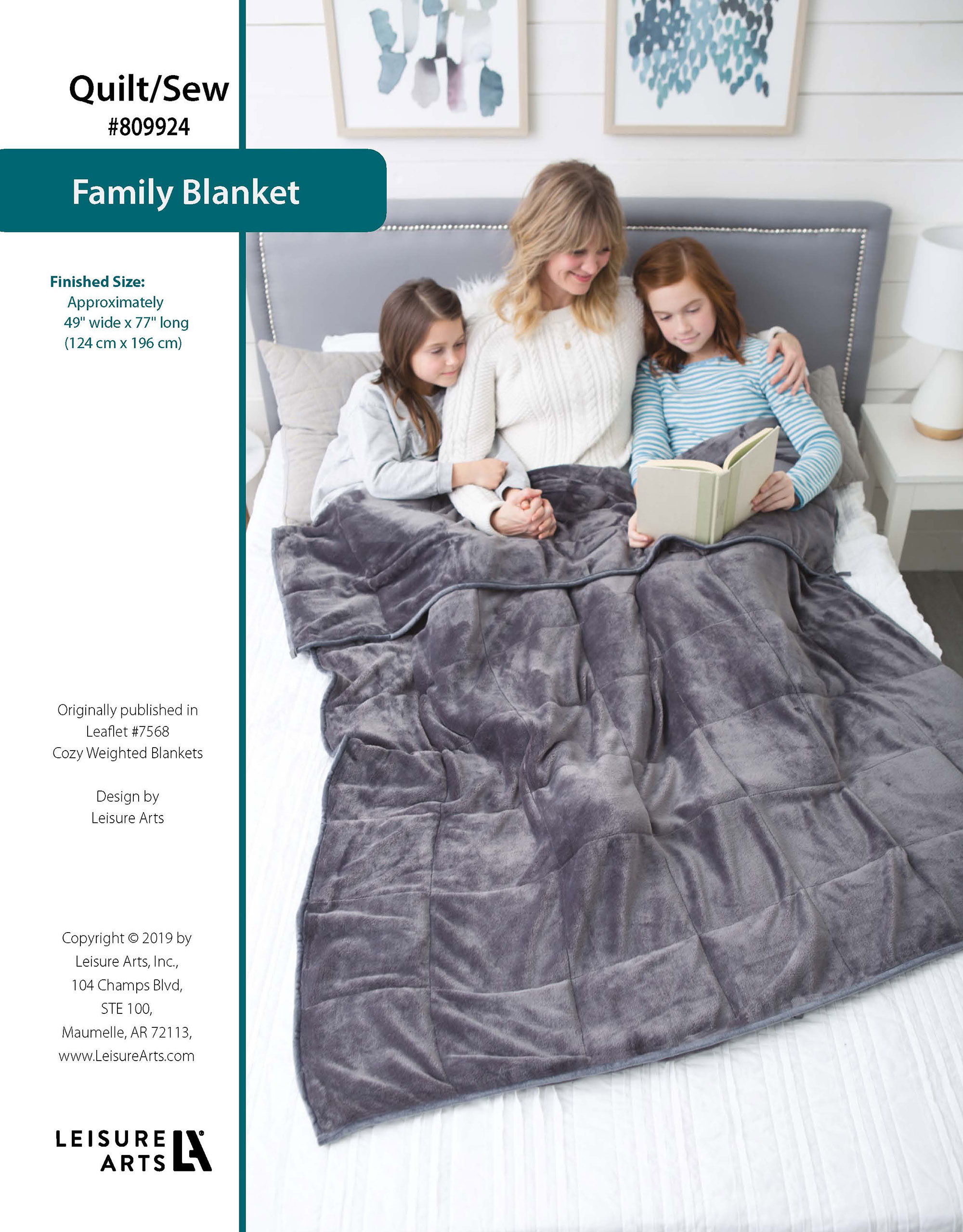 Leisure Arts Cozy Weighted Family Blanket Quilting Sewing ePattern
