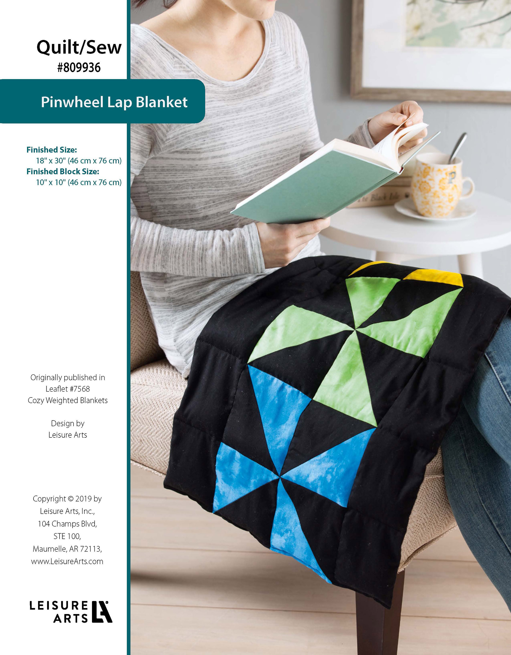 Leisure Arts Cozy Weighted Pinwheel Lap Blanket Quilting Sewing ePattern