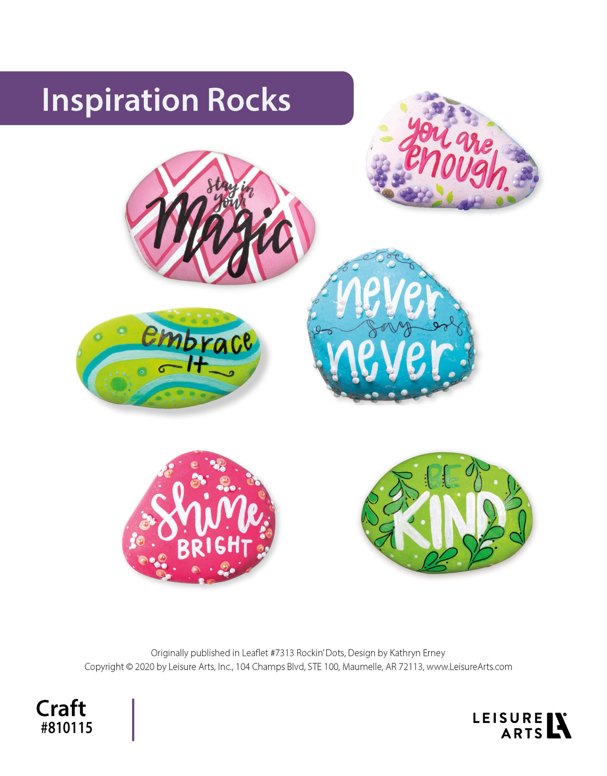 Leisure Arts ePattern Rockin Dots Painting Dotting Inspriation Rocks