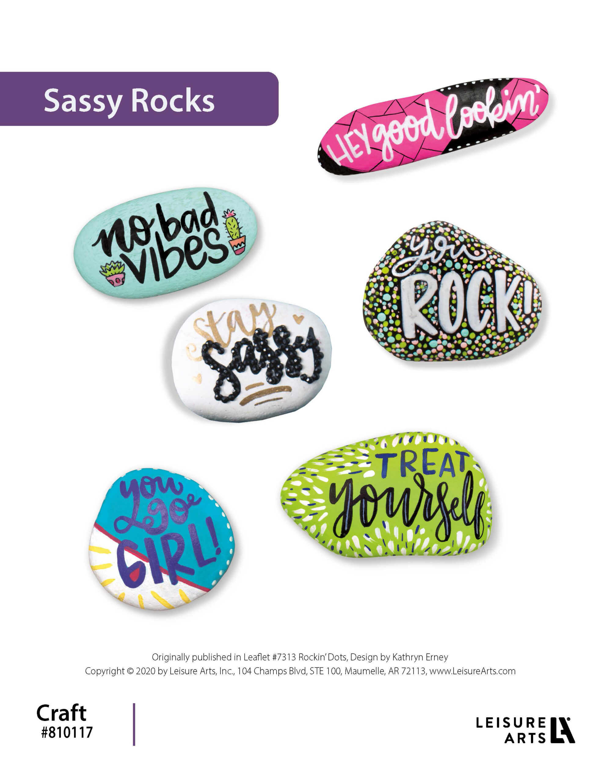 Leisure Arts ePattern Rockin Dots Painting Dotting Sassy Rocks