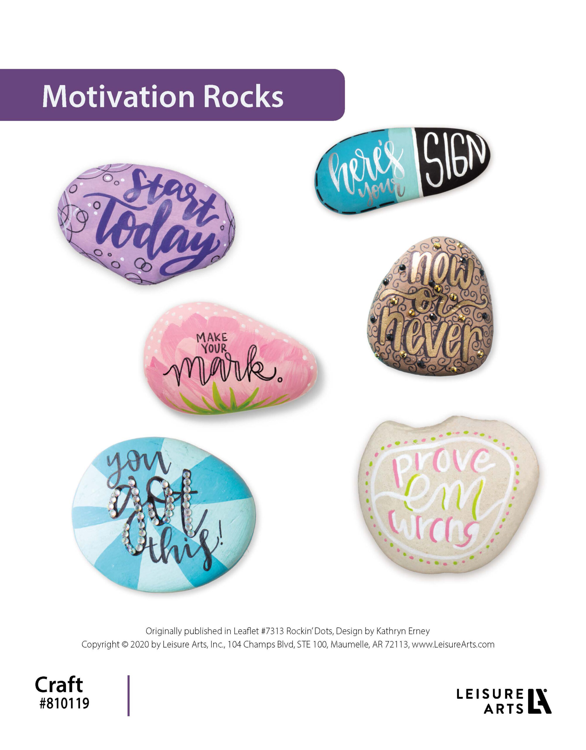 Leisure Arts ePattern Rockin Dots Painting Dotting Motivation Rocks