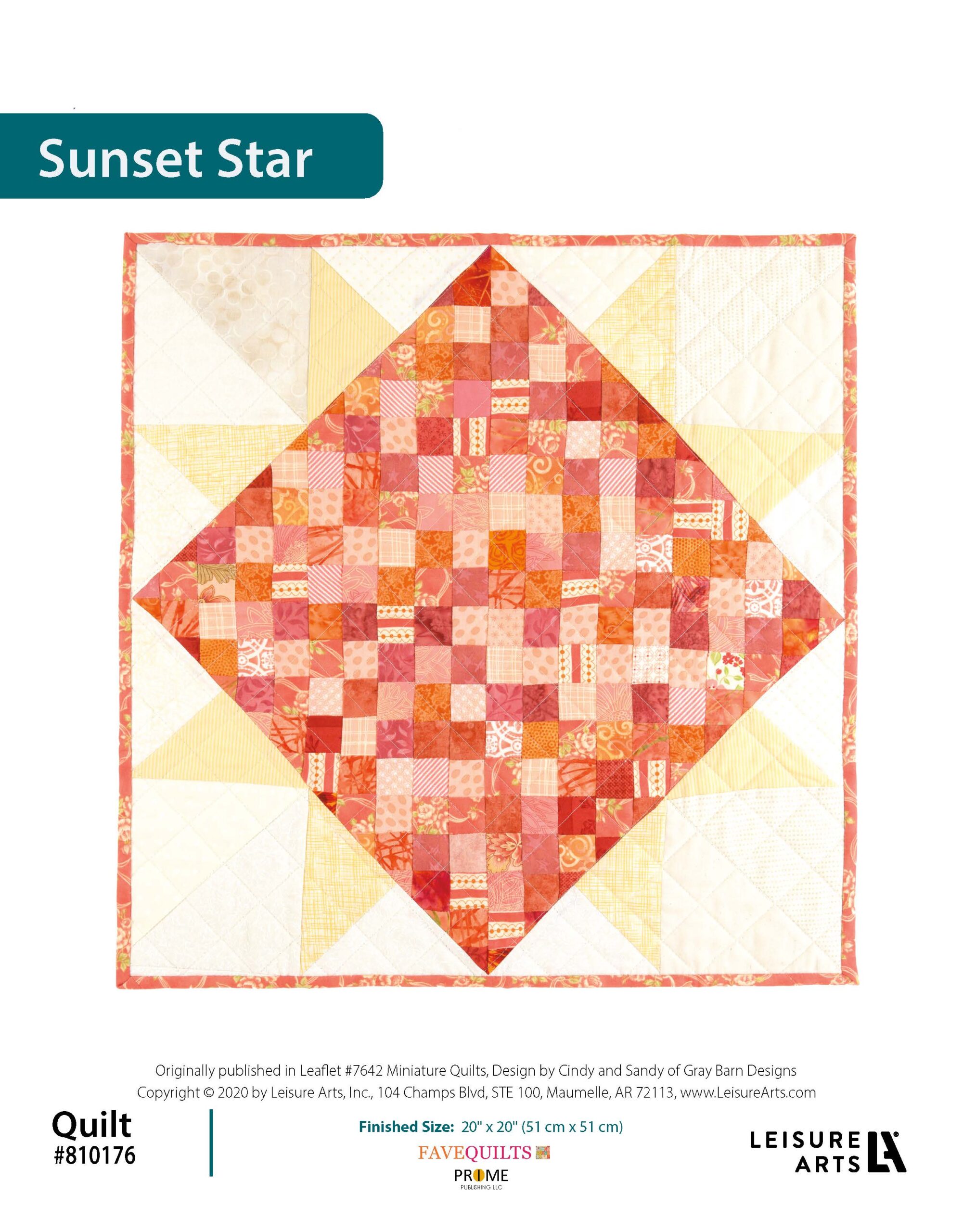 Leisure Arts Miniature Quilts Sunset Star ePattern