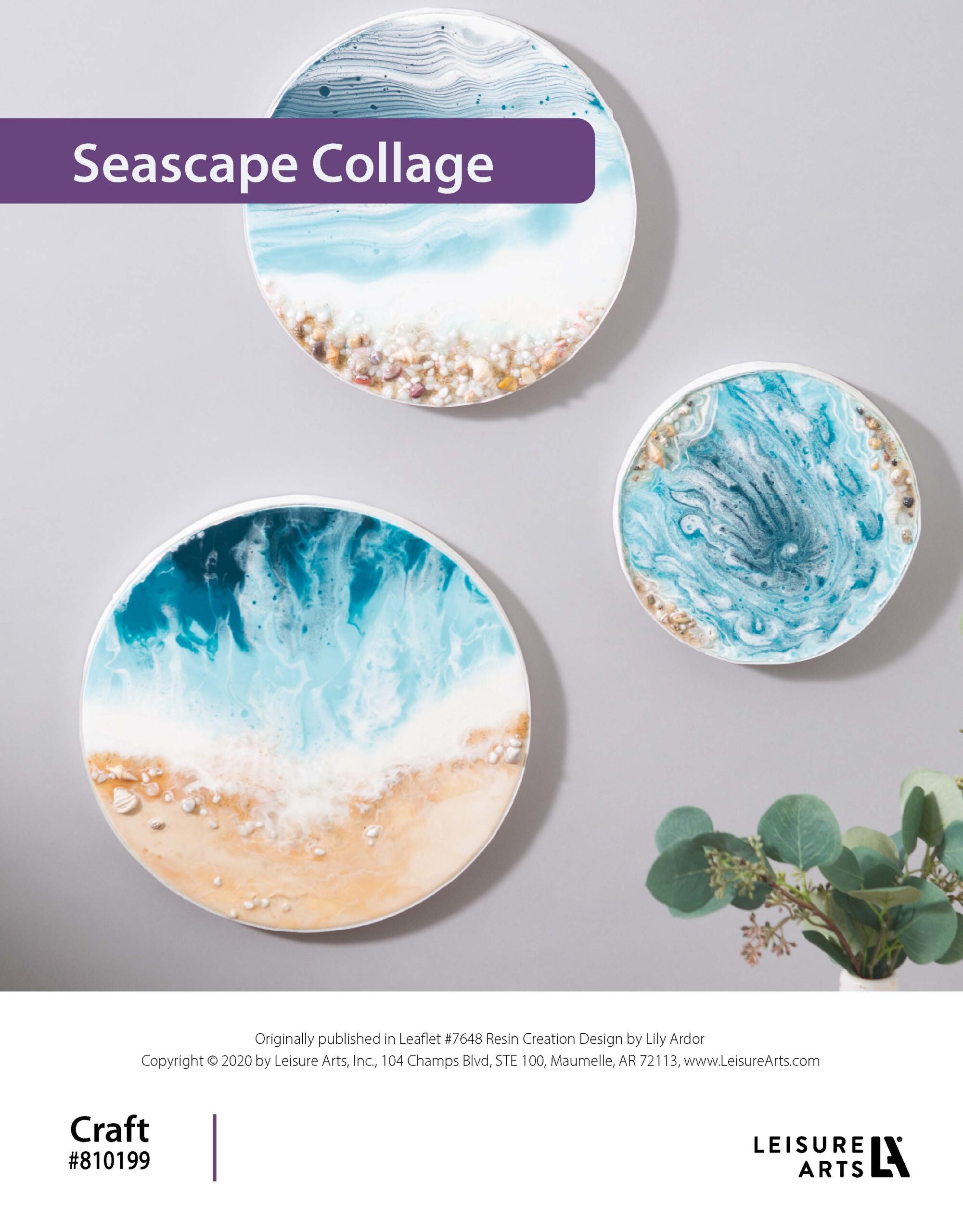 Leisure Arts Resin Creation Seaside Collage ePattern
