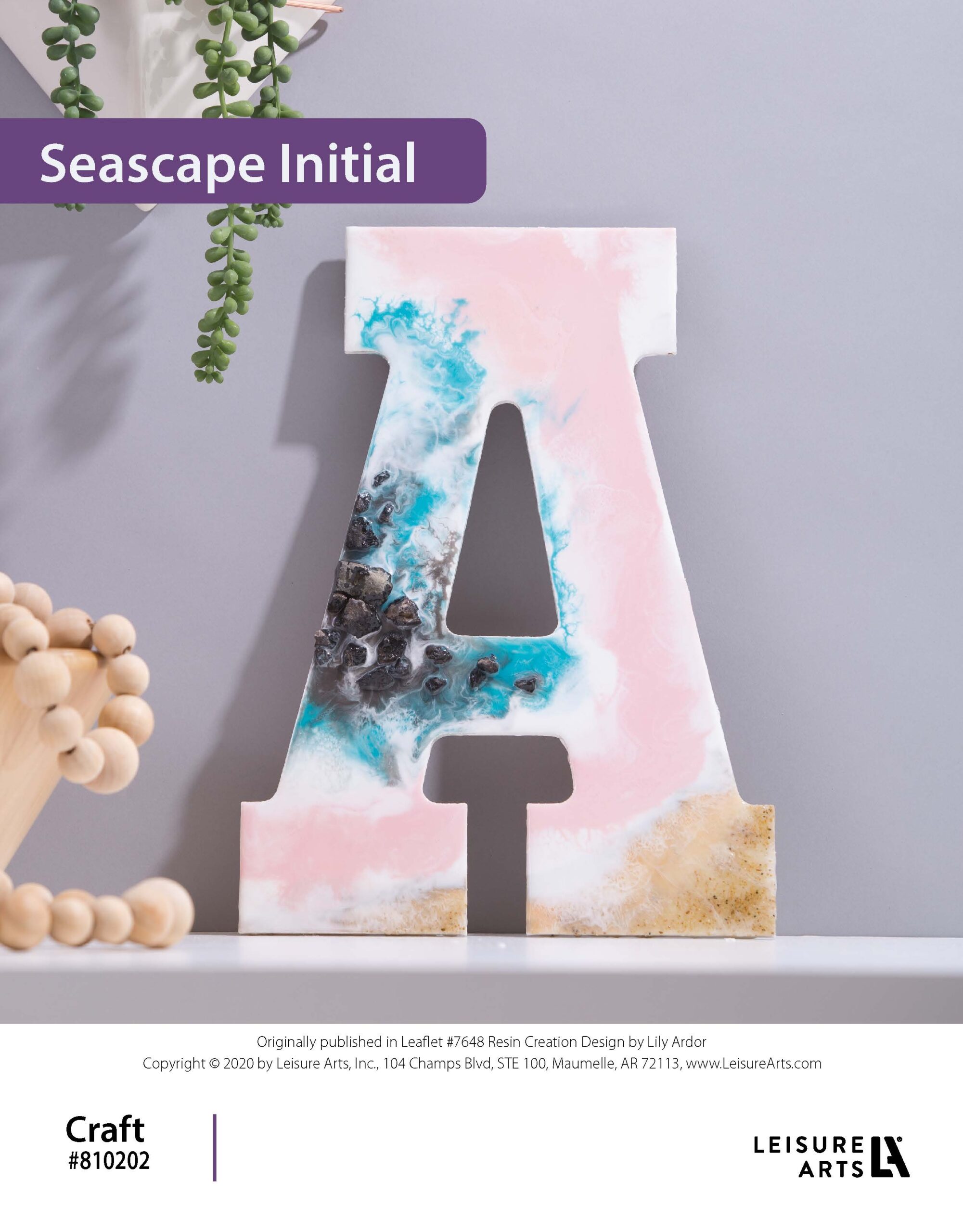 Leisure Arts Resin Creation Seaside Initial ePattern