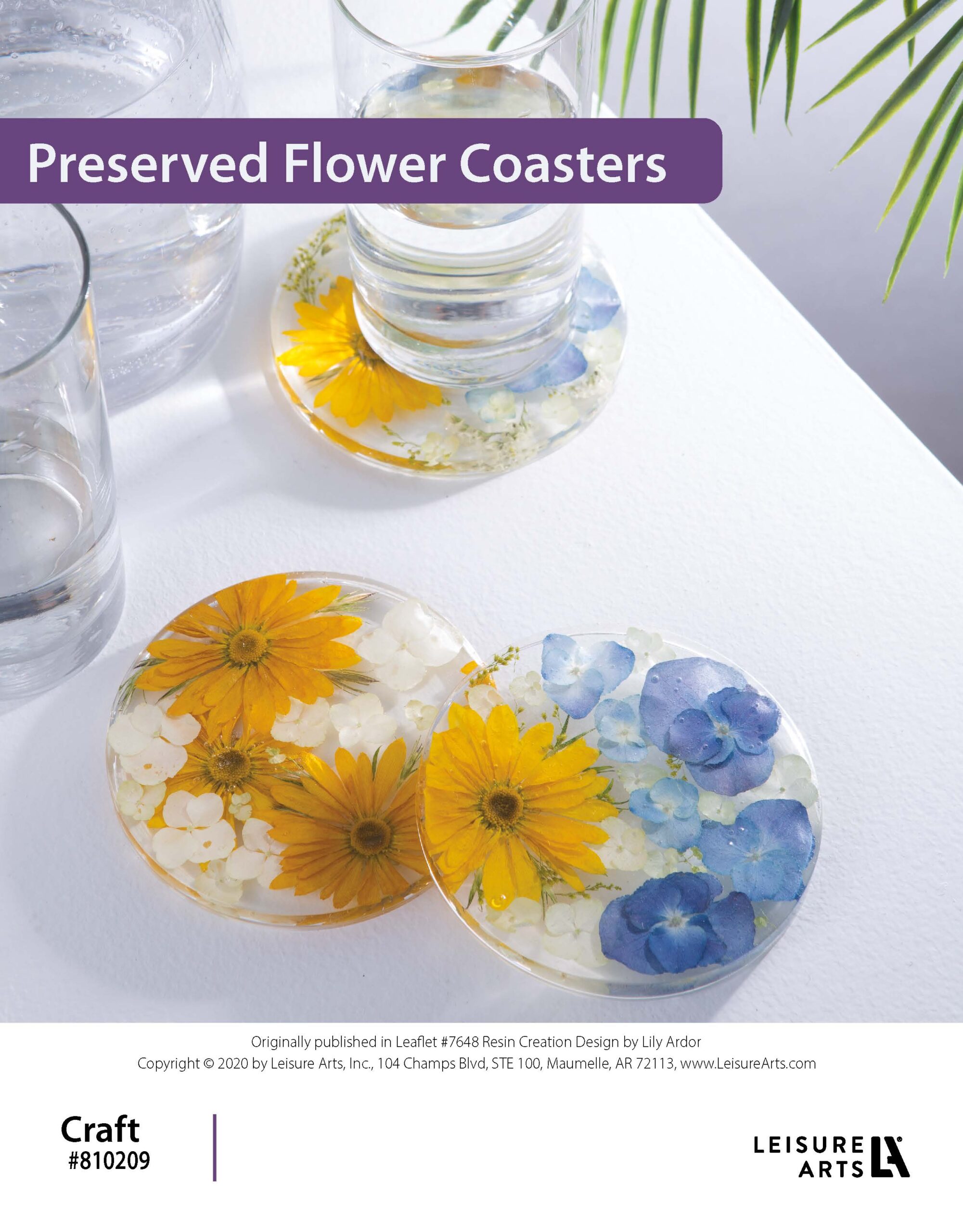 Leisure Arts Resin Creation Preserved Flower Coasters ePattern