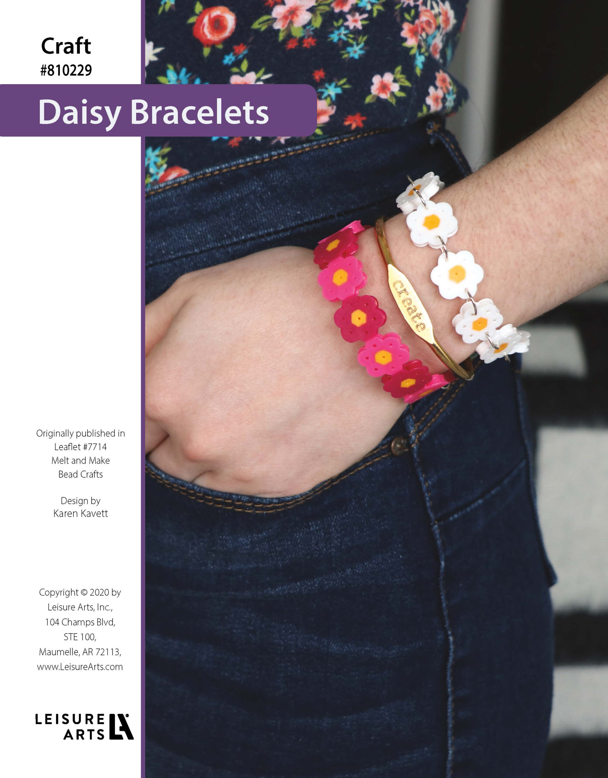 Leisure Arts ePattern Melt And Make Bead Daisy Bracelets