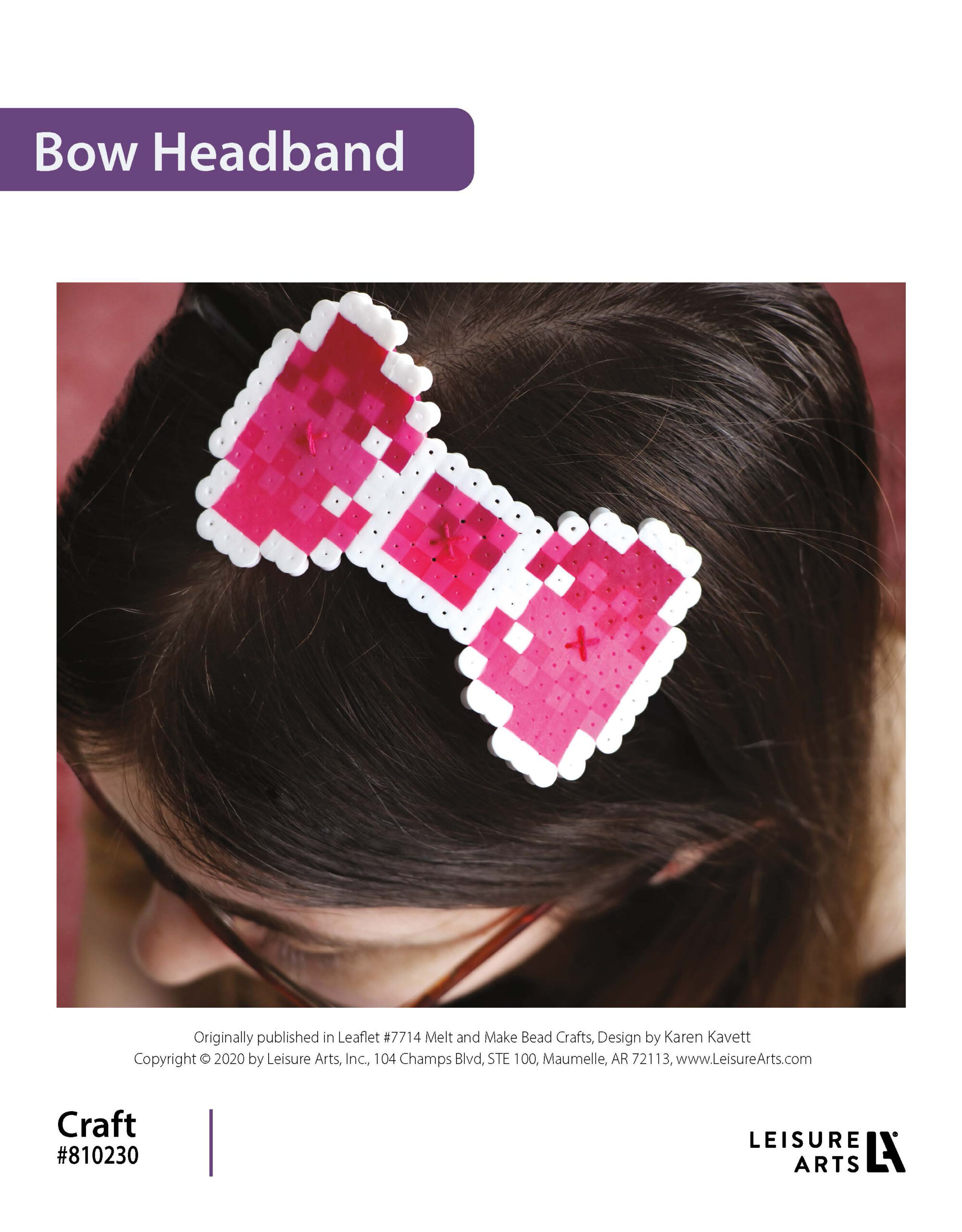 Leisure Arts ePattern Melt And Make Bead Bow Headband