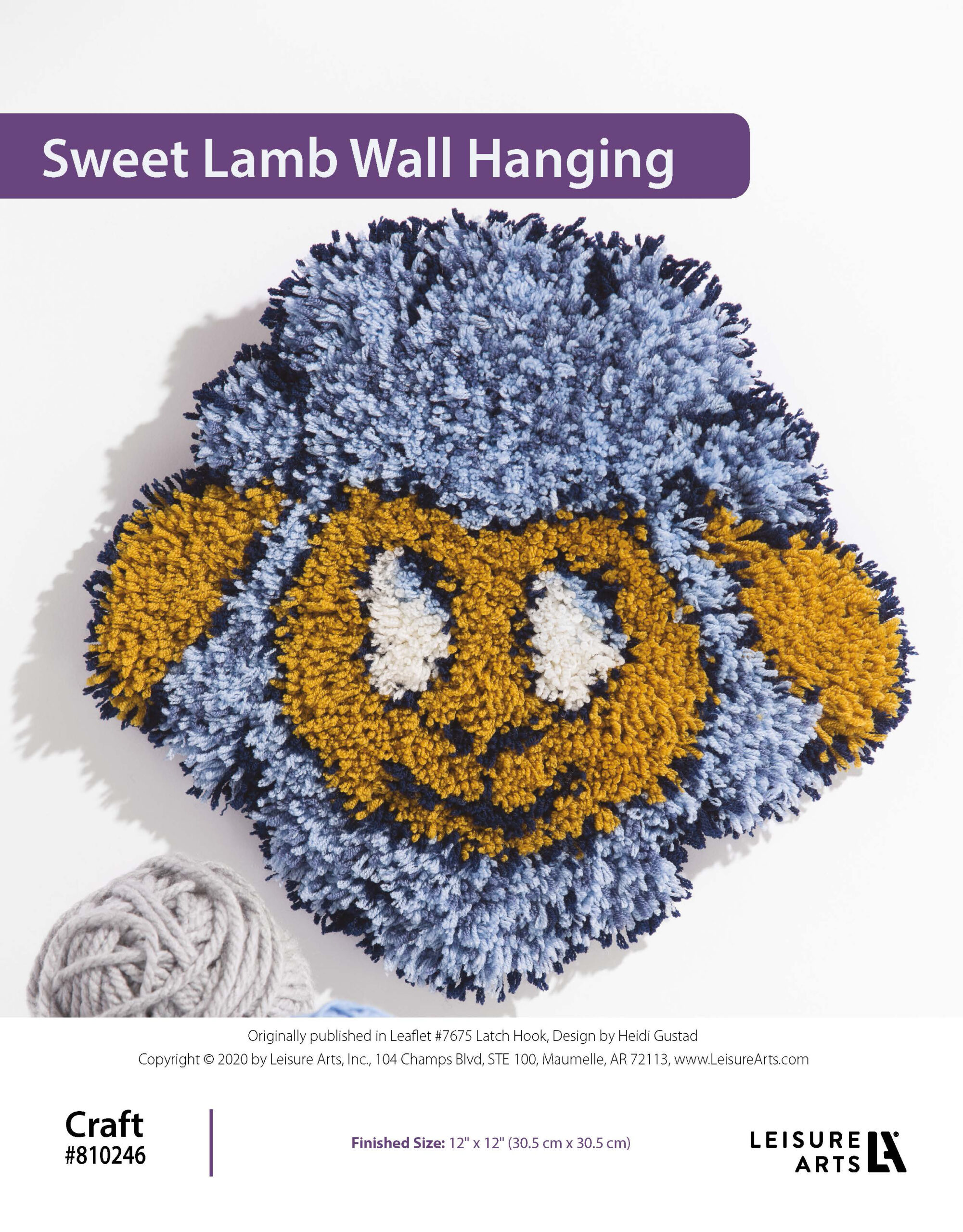 Leisure Arts ePattern Latch Hook Sweet Lamb Wall Hanging