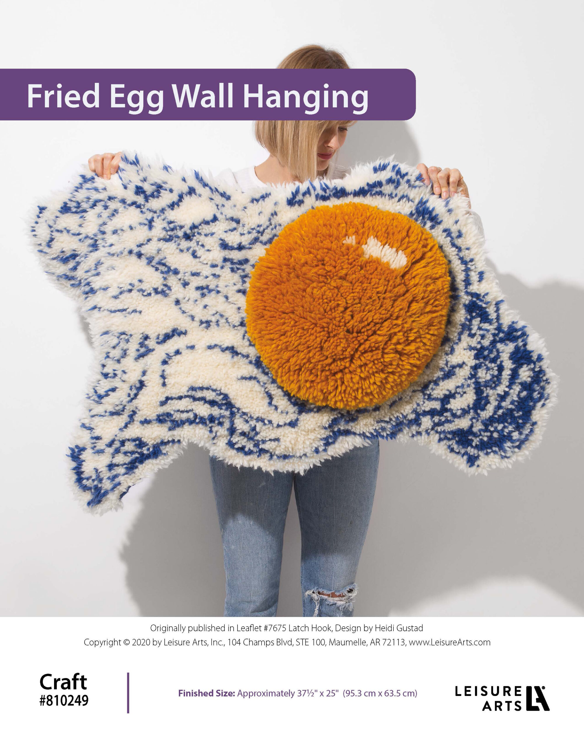 Leisure Arts ePattern Latch Hook Fried Egg Wall Hanging
