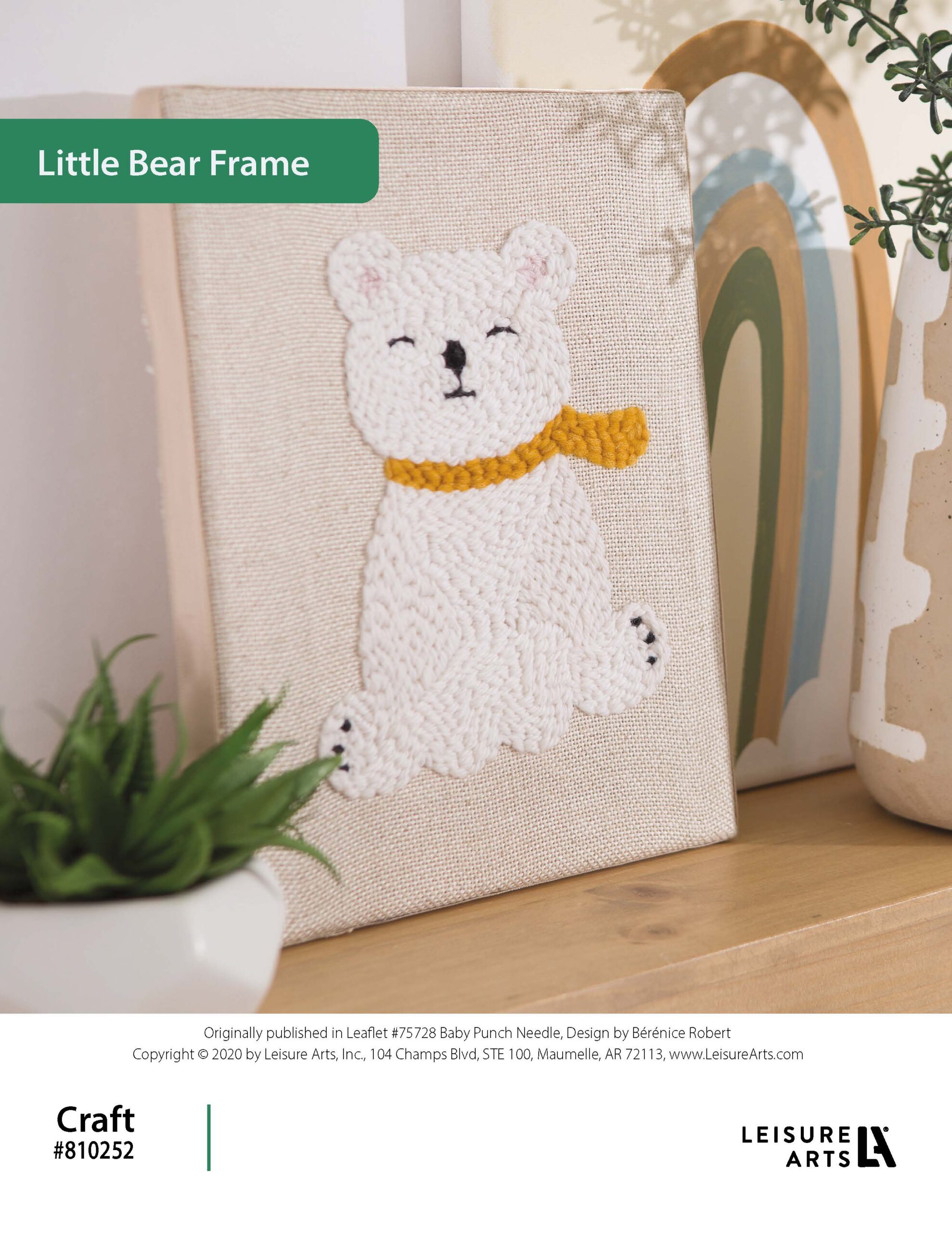 Leisure Arts Baby Punch Needle Little Bear Frame ePattern