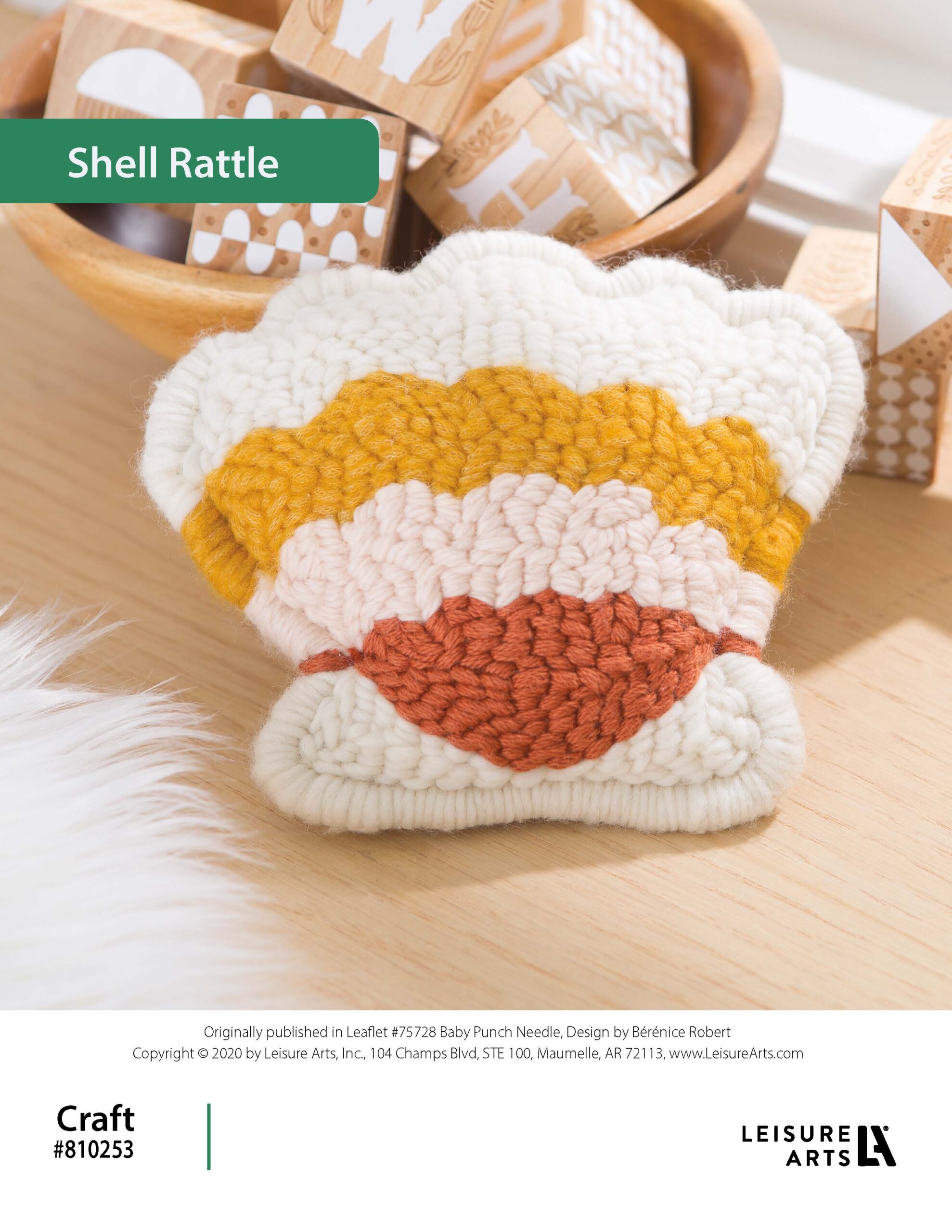 Leisure Arts Baby Punch Needle Shell Rattle ePattern